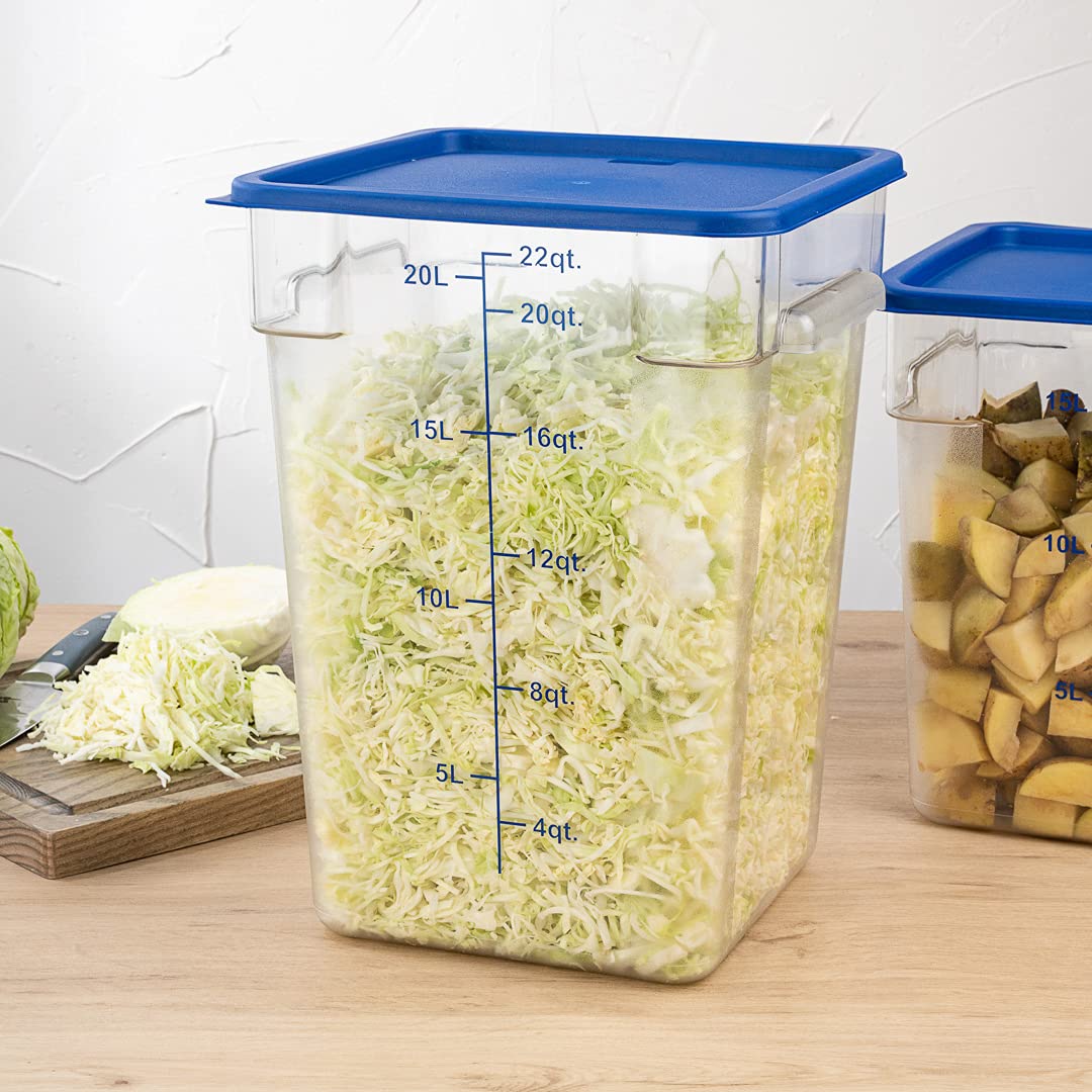 Restaurantware - 10 Pack Square Plastic Food Storage Container Lids Only | Marinating & Meal Prep Lids with Date Indicator | Dishwasher & Freezer Safe | Blue Plastic Lids (Containers Sold Separately) | Perfect for Meal Prep, Leftovers & Food Storage Organization