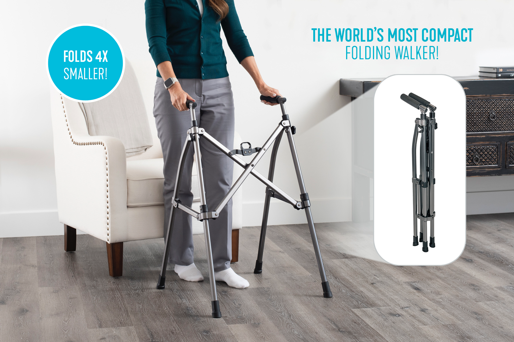 Wonder Walker Lite - Lightweight & Adjustable Mobility Aid for Seniors & Adults - Ideal for Indoor & Outdoor Use, Travel, and Recovery