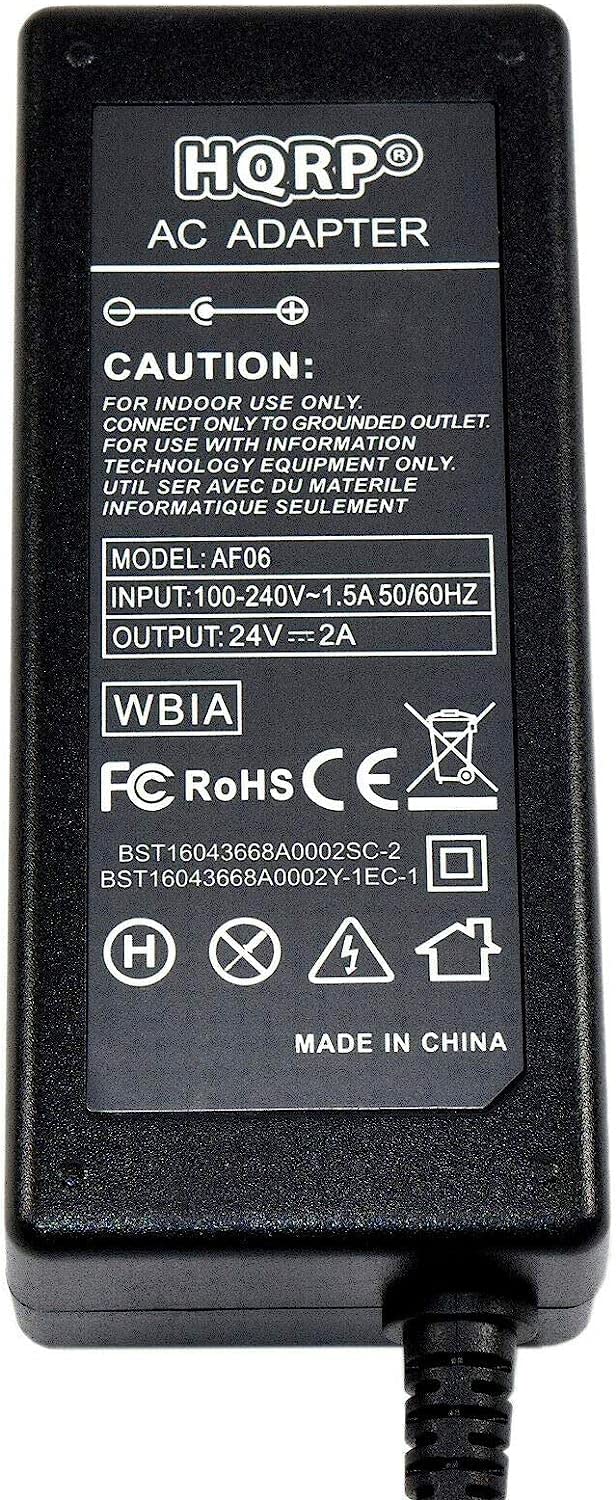 HQRP 24V AC Adapter Charger for Microsoft XBOX 360 Racing Wheel (WRW01/WRWO1/WRW02/WRWO2) - Replacement Power Supply with Euro Plug - Perfect for Gaming & Racing Simulation Setups