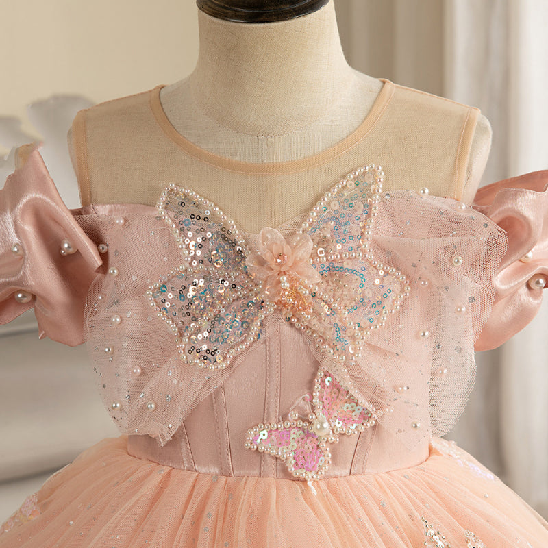 Butterfly Princess Dress for Baby Girl - Elegant Birthday & Wedding Party Gown | Perfect for Special Occasions, Photo Shoots & Celebrations