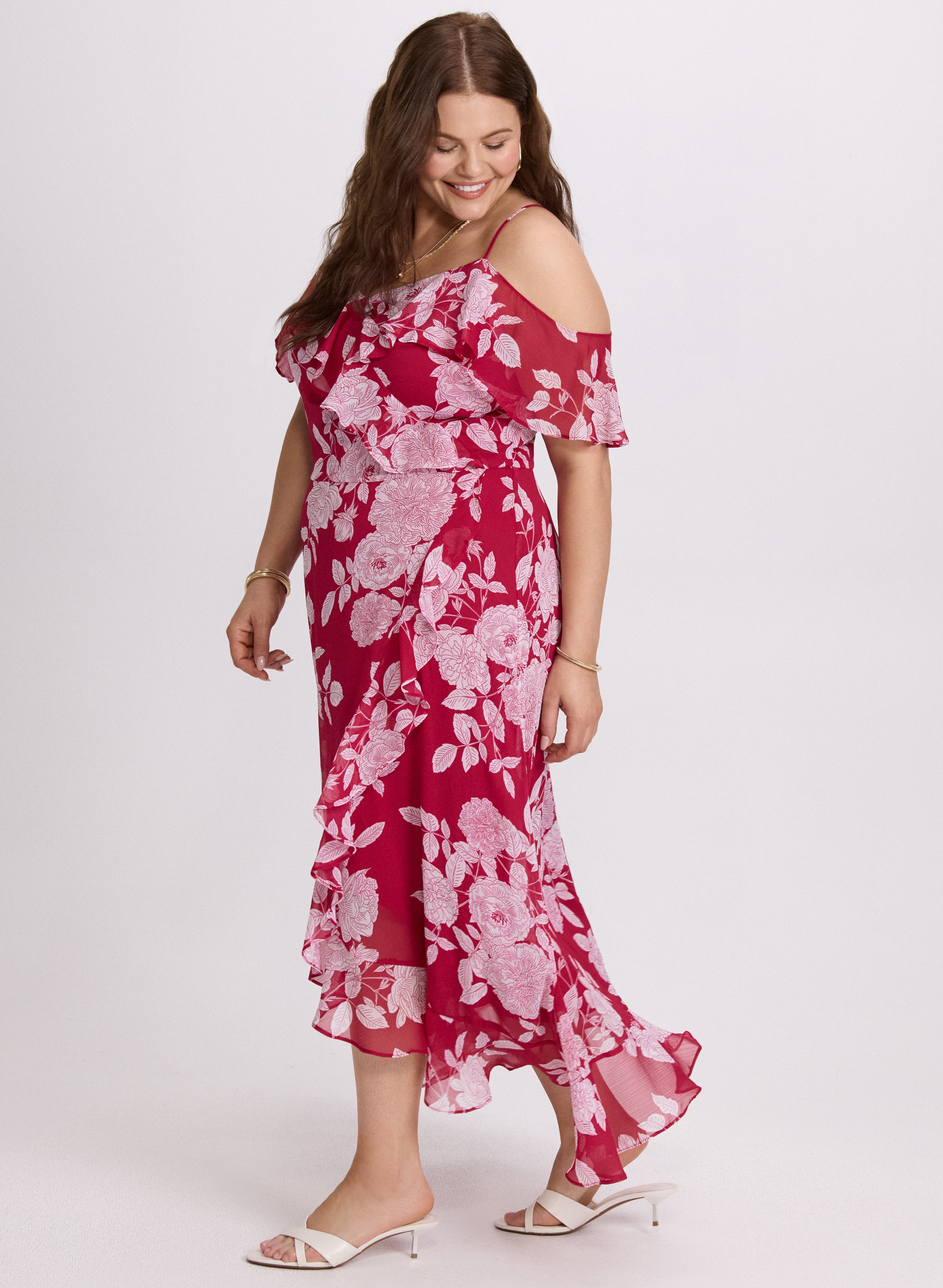 Floral Midi Dress for Women - Summer Boho Flowy Dress with Pockets | Perfect for Beach Vacations, Date Nights & Outdoor Weddings