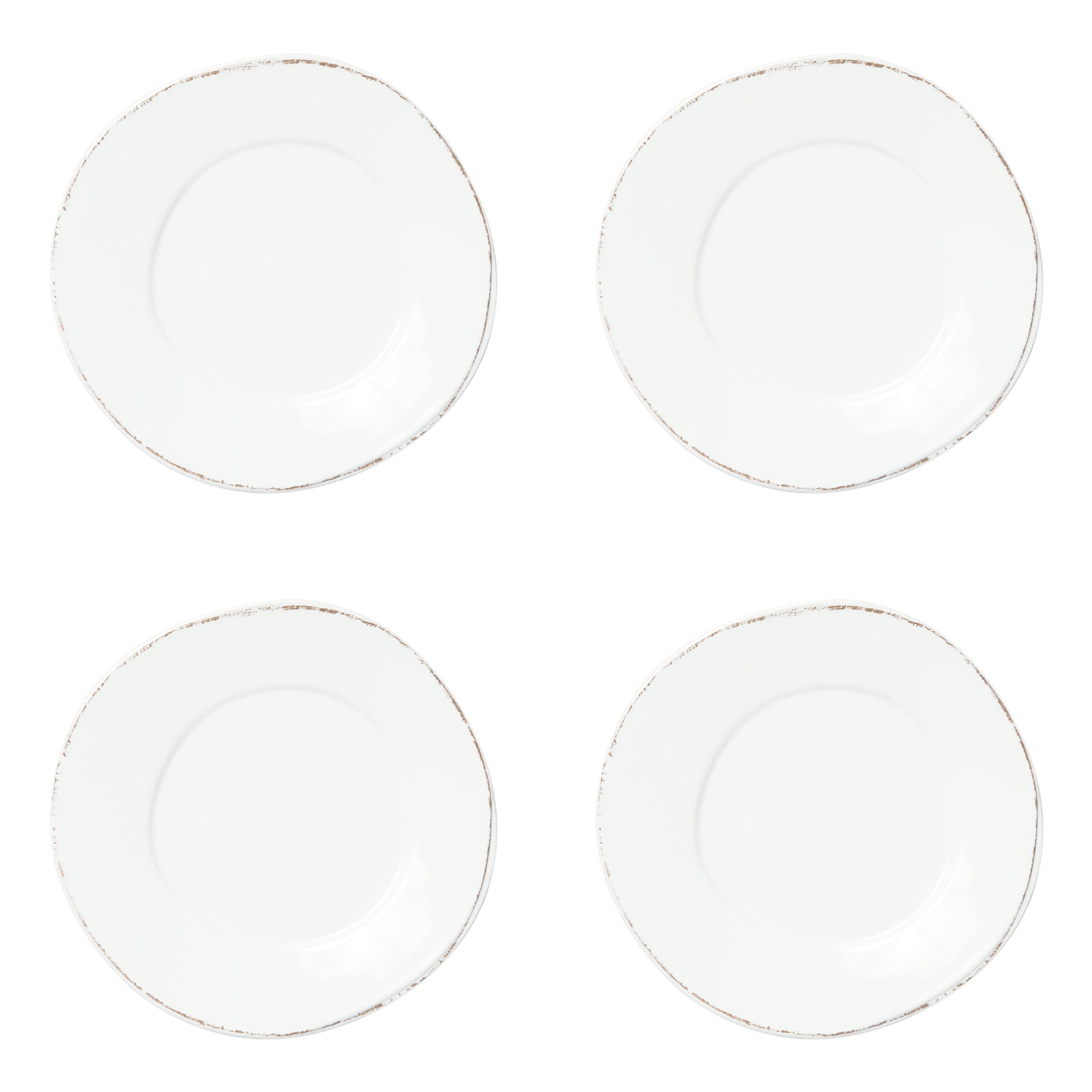 Vietri Lastra White Salad Plate Set of 4 | 8.75