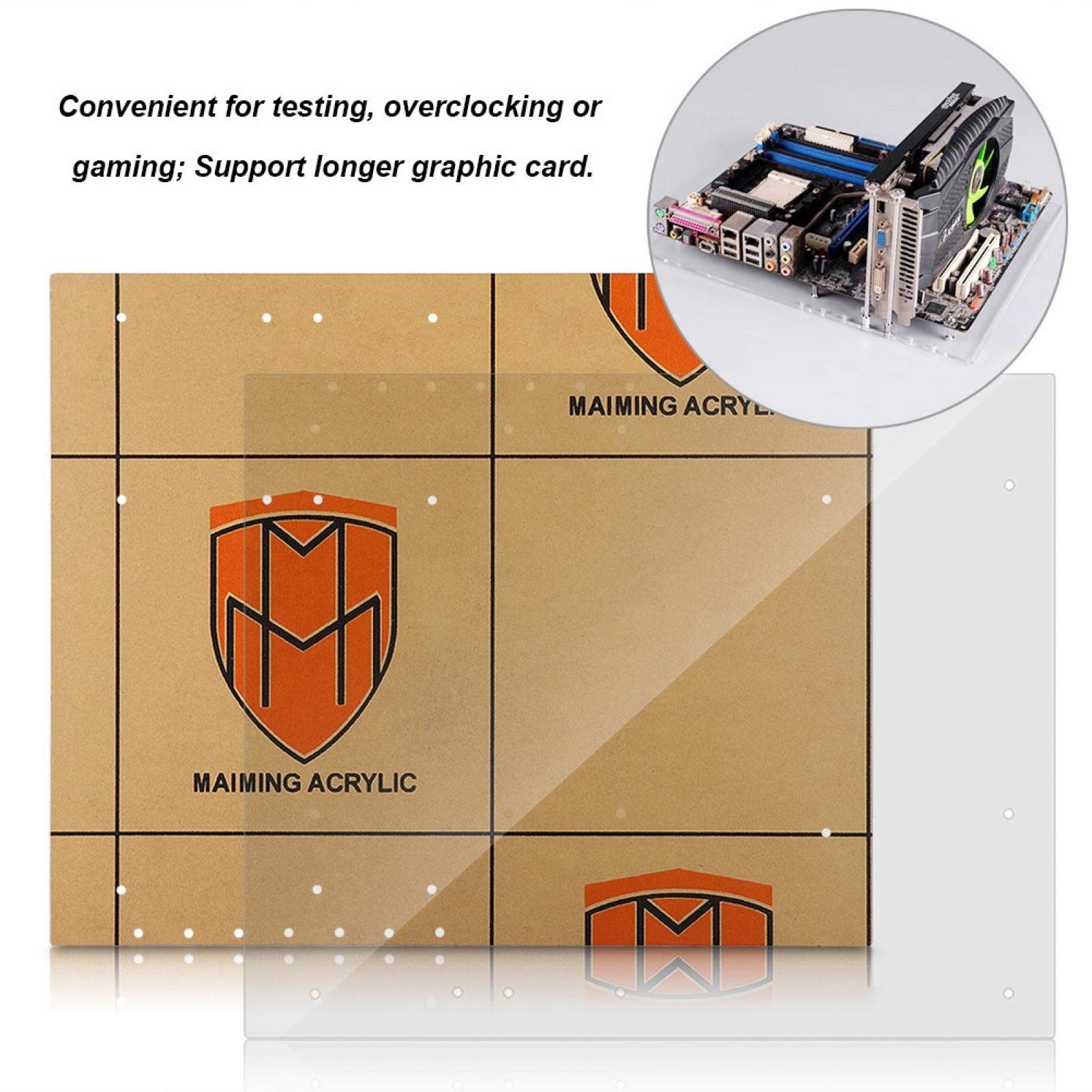Sutinna Open Frame Transparent Acrylic Computer Case - 4mm DIY ATX Motherboard Stand with Excellent Heat Dissipation | Perfect for Gaming PC Builds, Home Office Workstations & Tech Enthusiast Projects