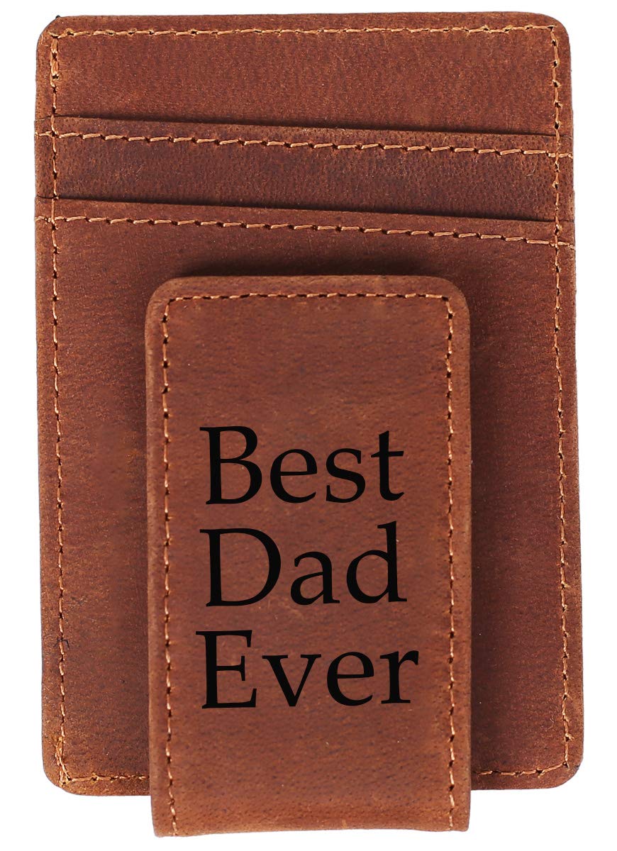 Eurynome Genuine Leather Money Clip Wallet for Men - Personalized Front Pocket Wallet with Money Clip - Perfect Gift for Dad, Husband, Boyfriend - Ideal for Everyday Carry, Business & Travel