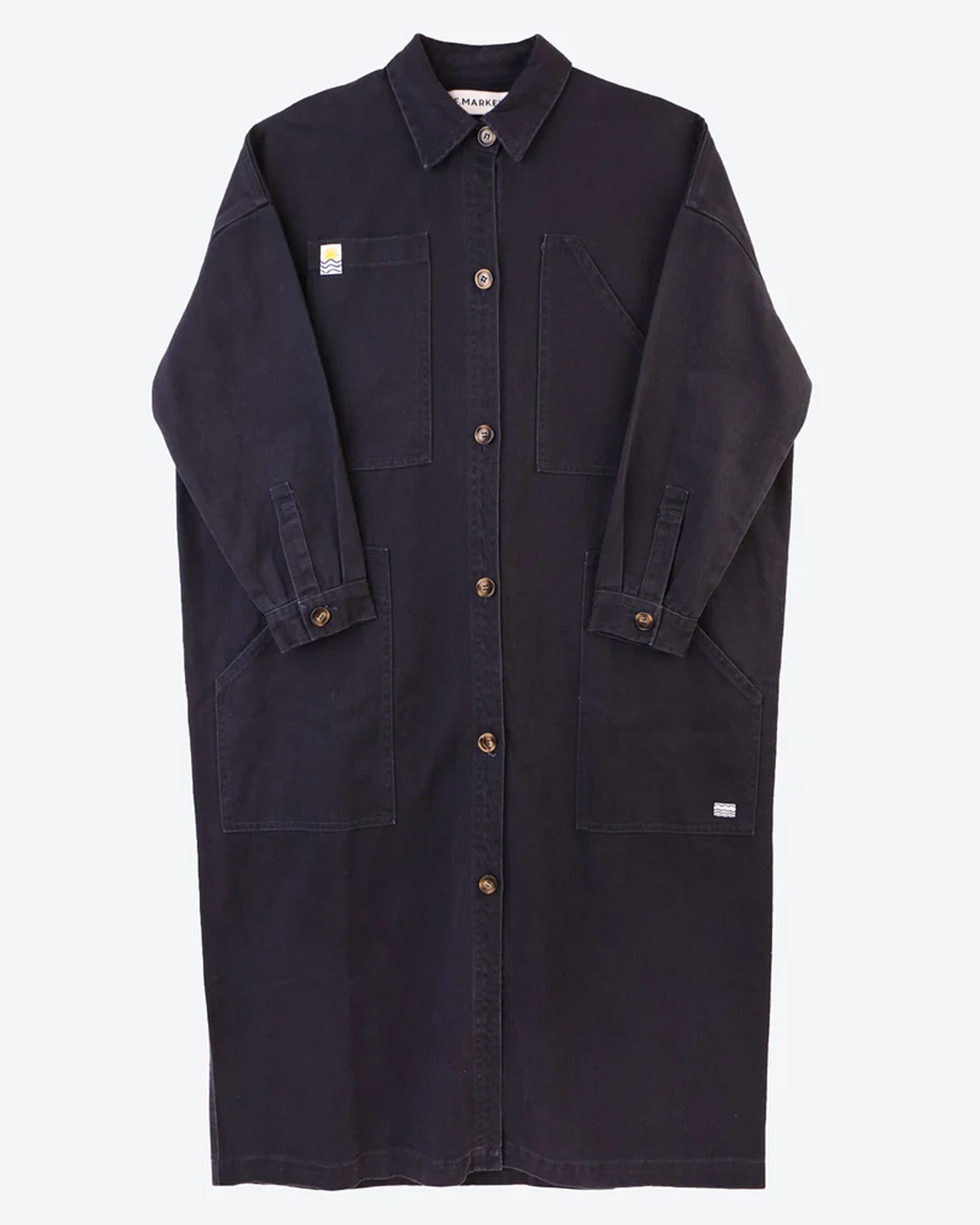 L F Markey Emery Trench Coat in Navy Blue - Classic Waterproof Outerwear for Women | Perfect for Office, Travel & Fall Fashion