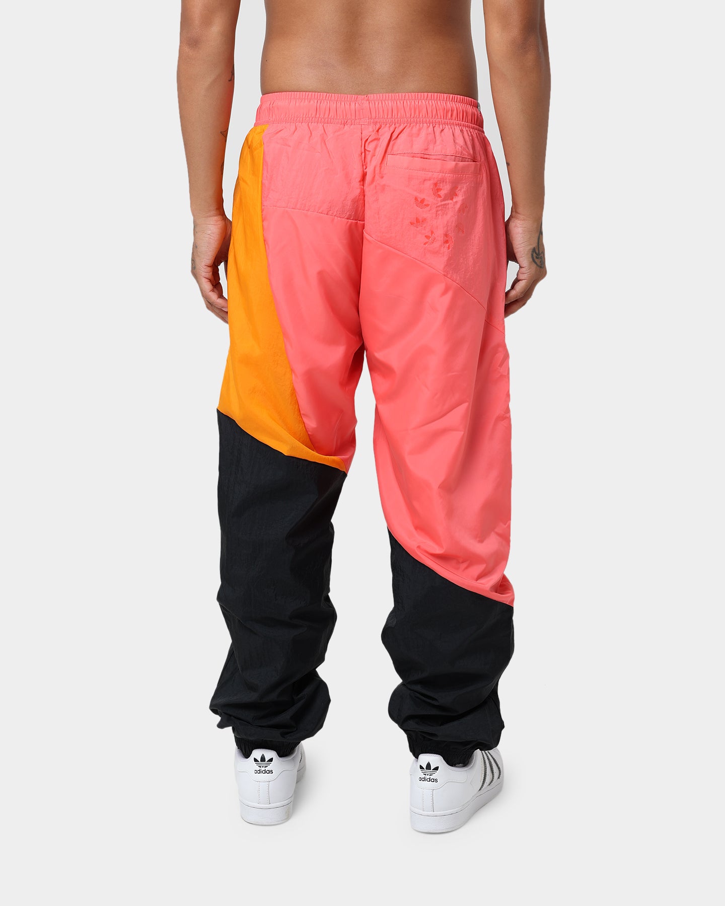 Adidas Adicolor Colorblock Track Pants for Men - Black/Semi Turb Running Jogger Pants with Side Stripes - Gym Workout & Casual Streetwear