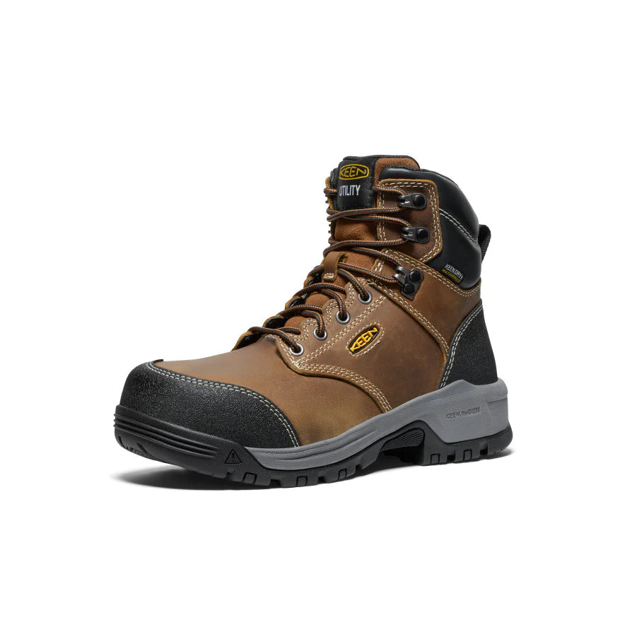 KEEN Women's Evanston 6 Waterproof CSA Work Boot with Carbon Fiber Toe - Steel Toe Safety Shoes for Construction, Warehouse & Outdoor Work | Slip Resistant & Comfortable Work Boots for Women