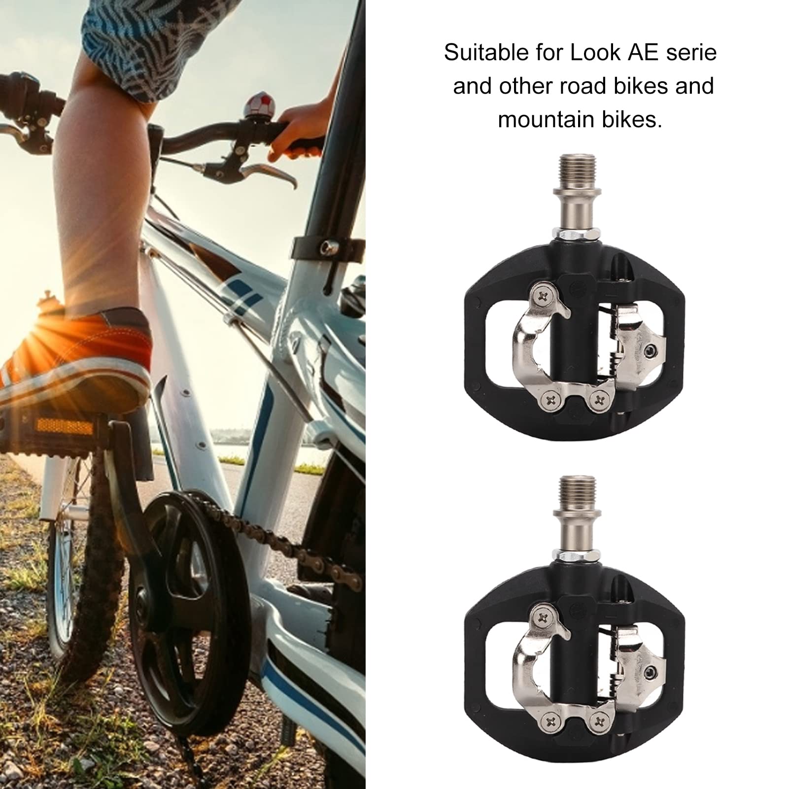 Dual-Sided SPD Mountain Bike Pedals with Cleats - Sealed Clipless Platform Pedals for Road & MTB Cycling | Perfect for Commuting, Trail Riding & Long-Distance Tours