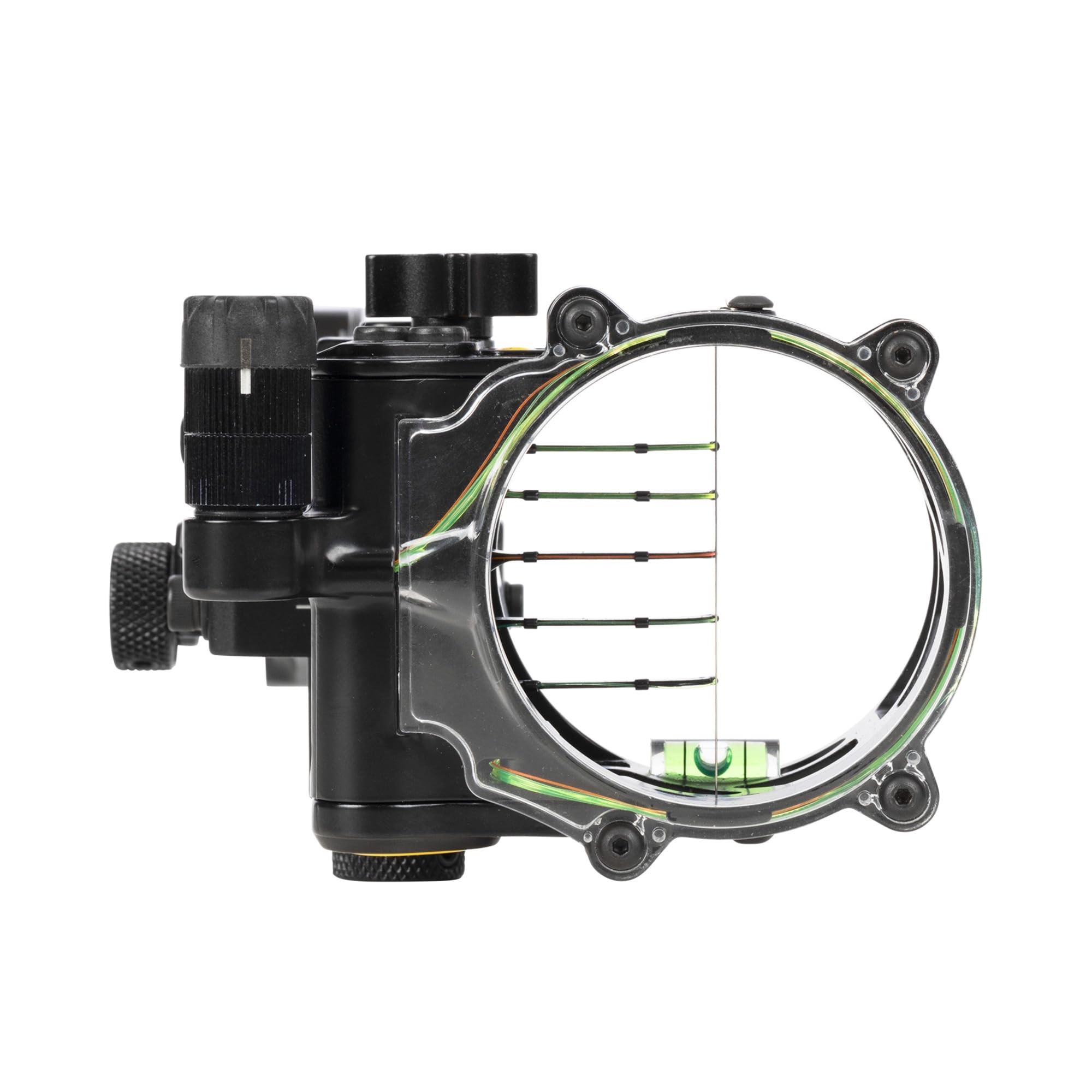 Trophy Ridge Stacked 5 Pin Bow Sight for Archery - Micro Adjustable 5-Pin Sight with .019 & .010 Pins, 2nd/3rd Axis Leveling (Right Hand) - Perfect for Hunting, Target Practice & Outdoor Sports