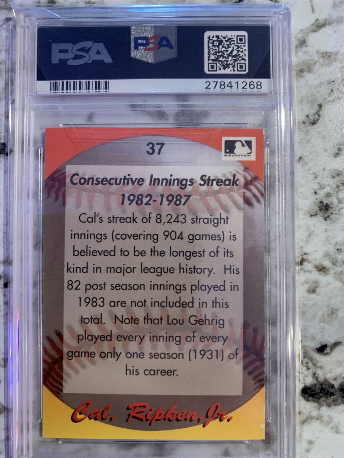 1995 Cal Ripken Jr Autographed Star Baseball Card - PSA DNA Certified - Perfect for Collectors, Sports Memorabilia & Baseball Fans