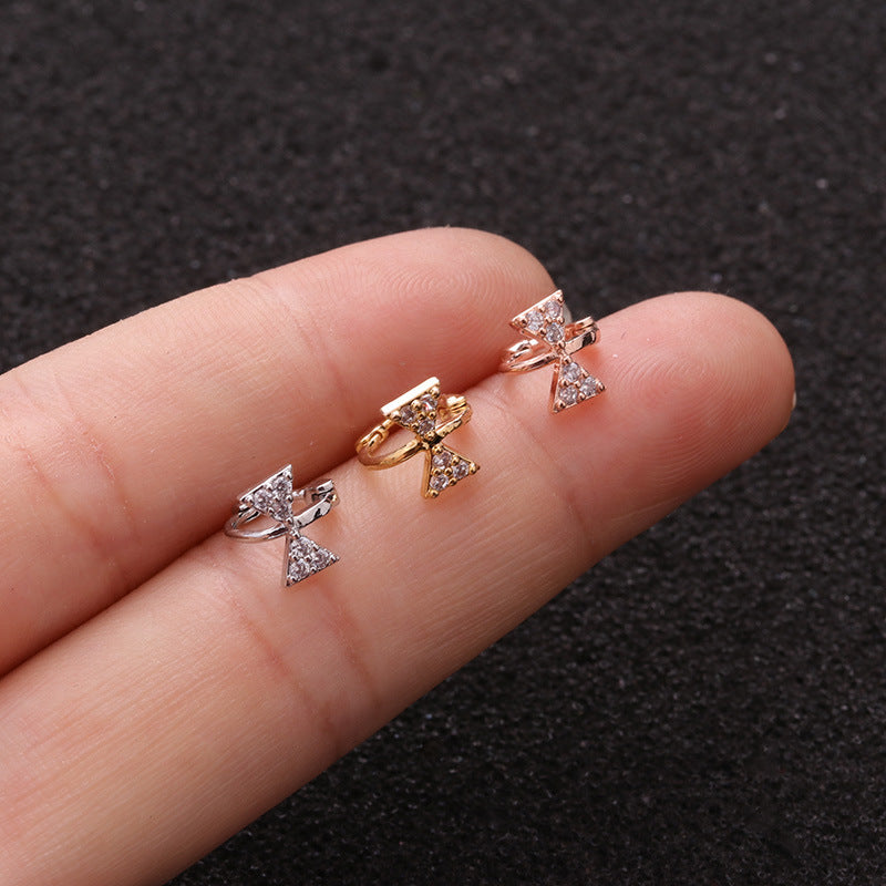 18K Gold Bowknot Upper Lobe Hoop Earrings for Women - Elegant Dainty Cartilage Ear Jewelry - Perfect for Parties, Weddings & Everyday Wear | HSPJ1987
