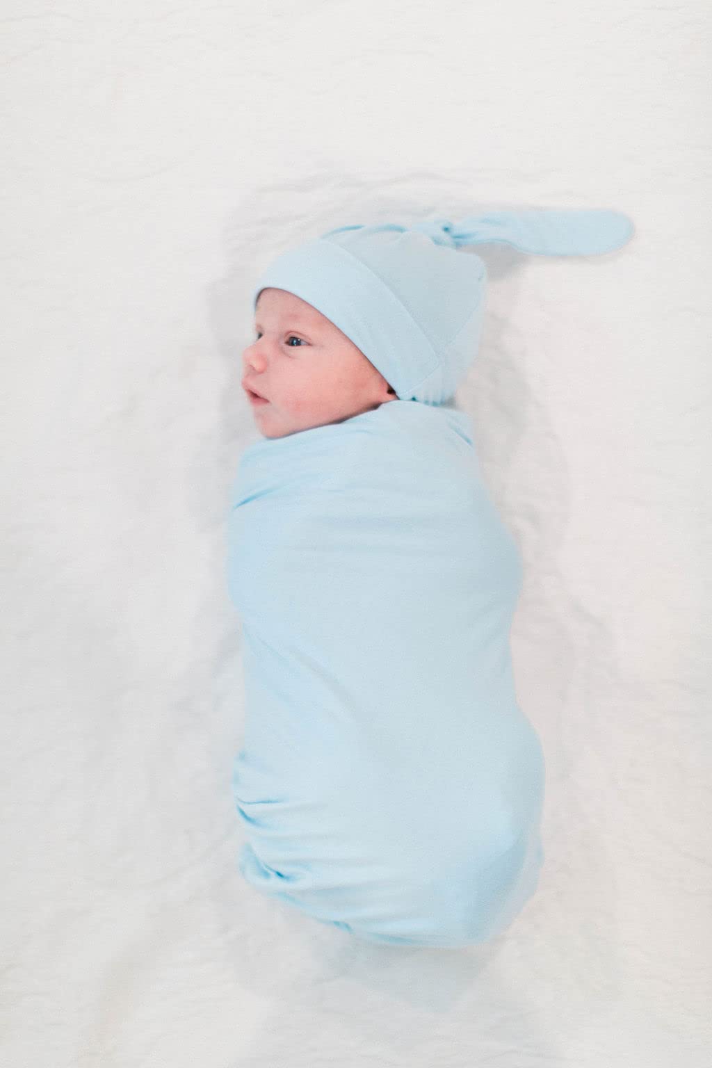 Baby Be Mine Maternity Nursing Delivery Robe & Baby Girl Swaddle Blanket Set with Daddy T-Shirt (2XL/3XL Robe - 2XL Tshirt, Nina/Light Blue) - Perfect for Hospital Delivery, Newborn Photos & Family Bonding Time