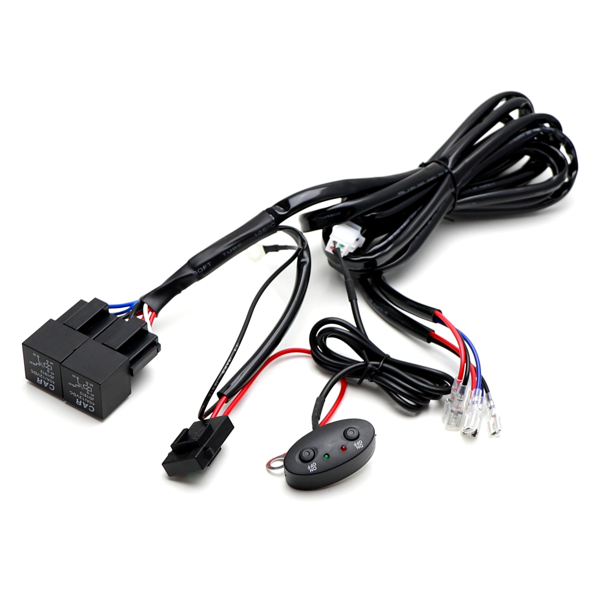 2 Output Relay Kit for Fog Lights & Driving Lamps - Dual Switch Control for LED Light Bars, Pod Lights & Off-Road Lighting Accessories (Perfect for Trucks, Jeeps & ATVs)