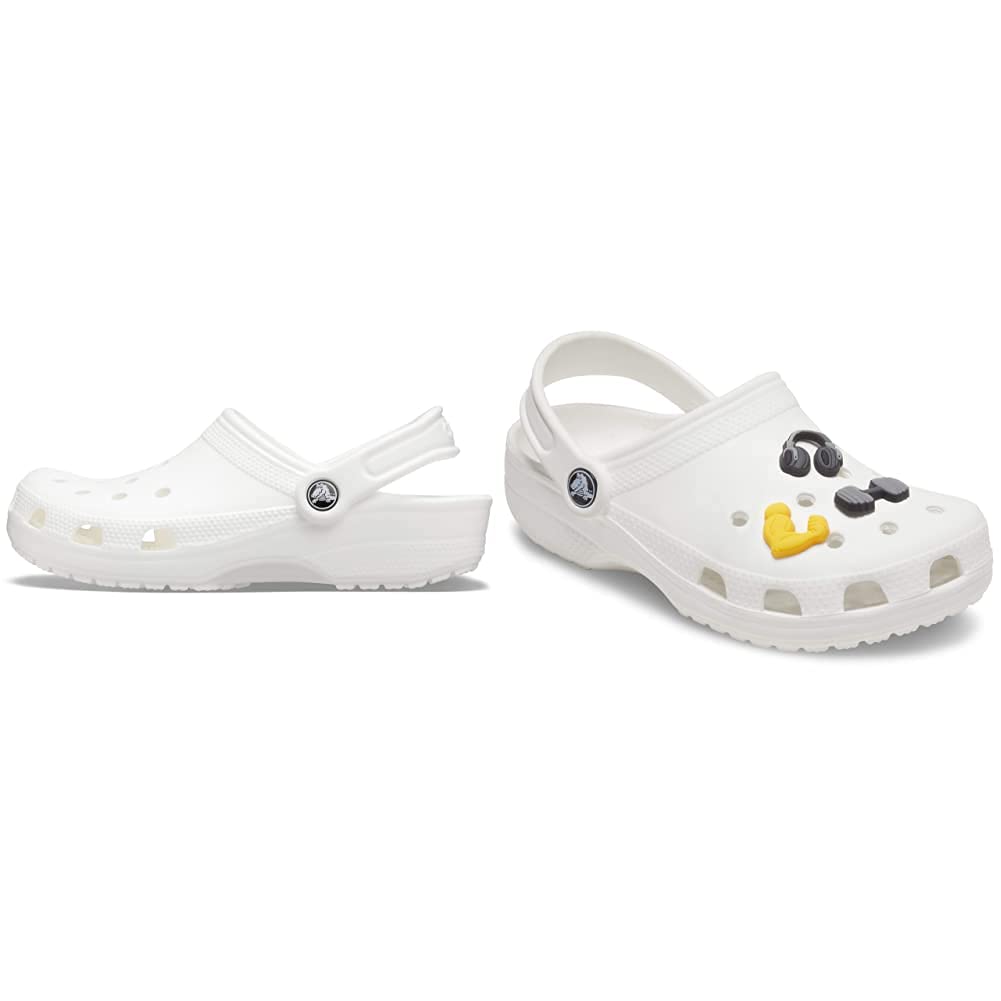 Crocs Classic Clogs for Men & Women with 3-Pack Jibbitz Charms - Comfortable Slip-On Shoes for Casual Wear, Work, and Outdoor Activities