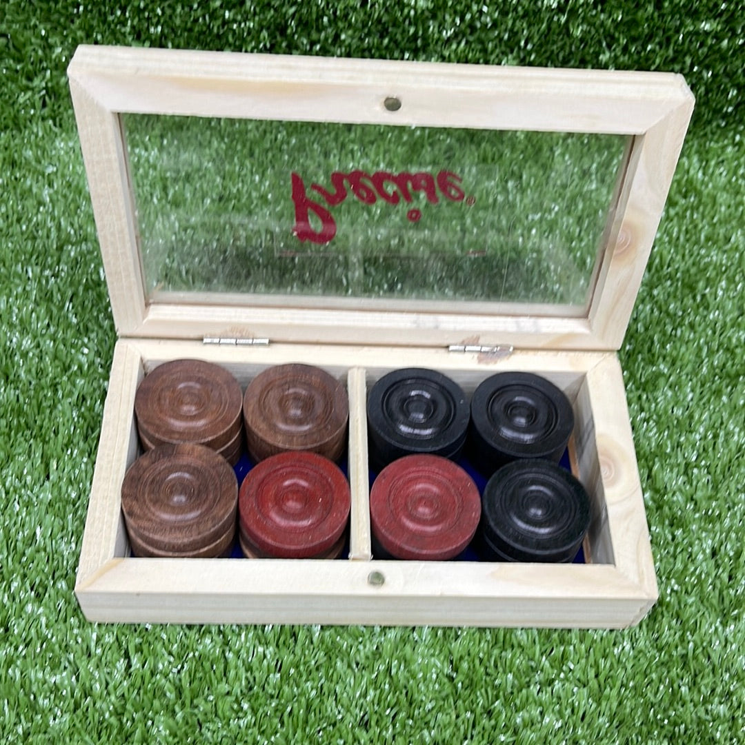 Premium Wooden Carrom Board Coins Set - 24 Precision Striker Discs for Classic Tabletop Game - Perfect for Family Game Nights & Indoor Entertainment
