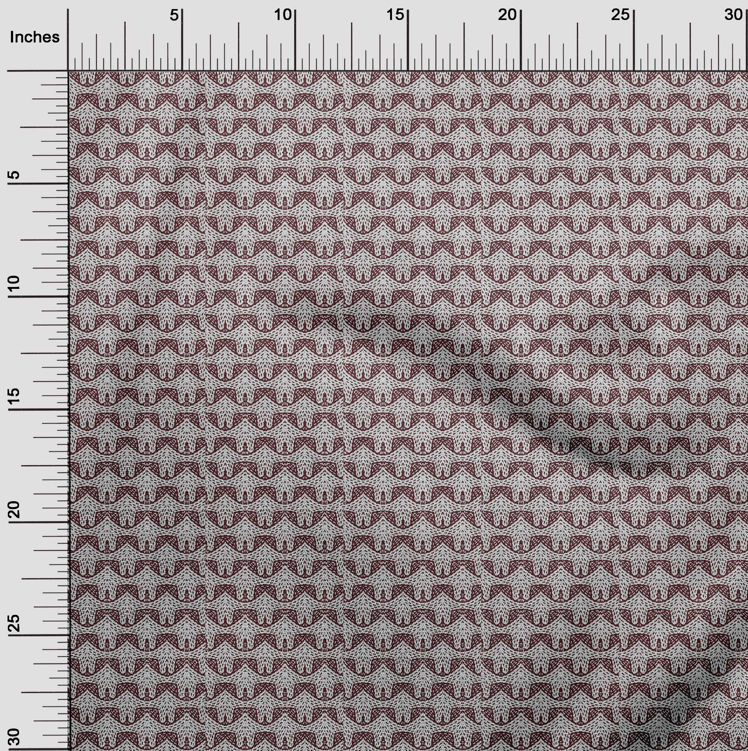 Premium Stretch Polyester Spandex Fabric - Maroon Textured Dress Material, 56