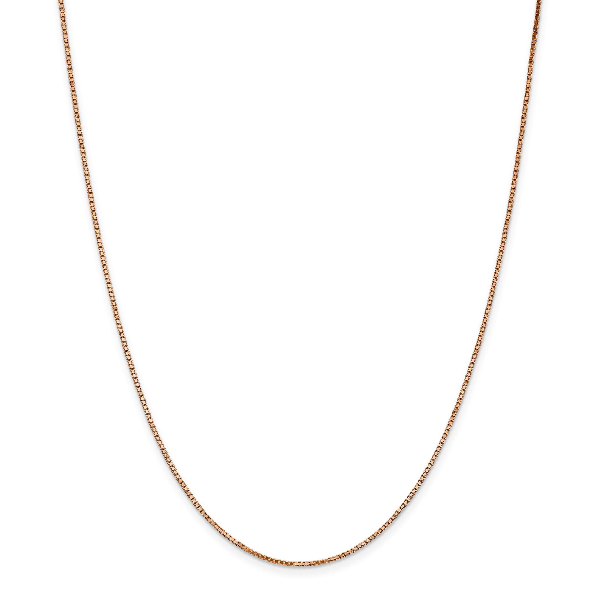 14K Rose Gold 1.10mm Box Link Chain Necklace - 16 Inch Dainty Jewelry for Women - Perfect for Layering, Gifts & Everyday Wear