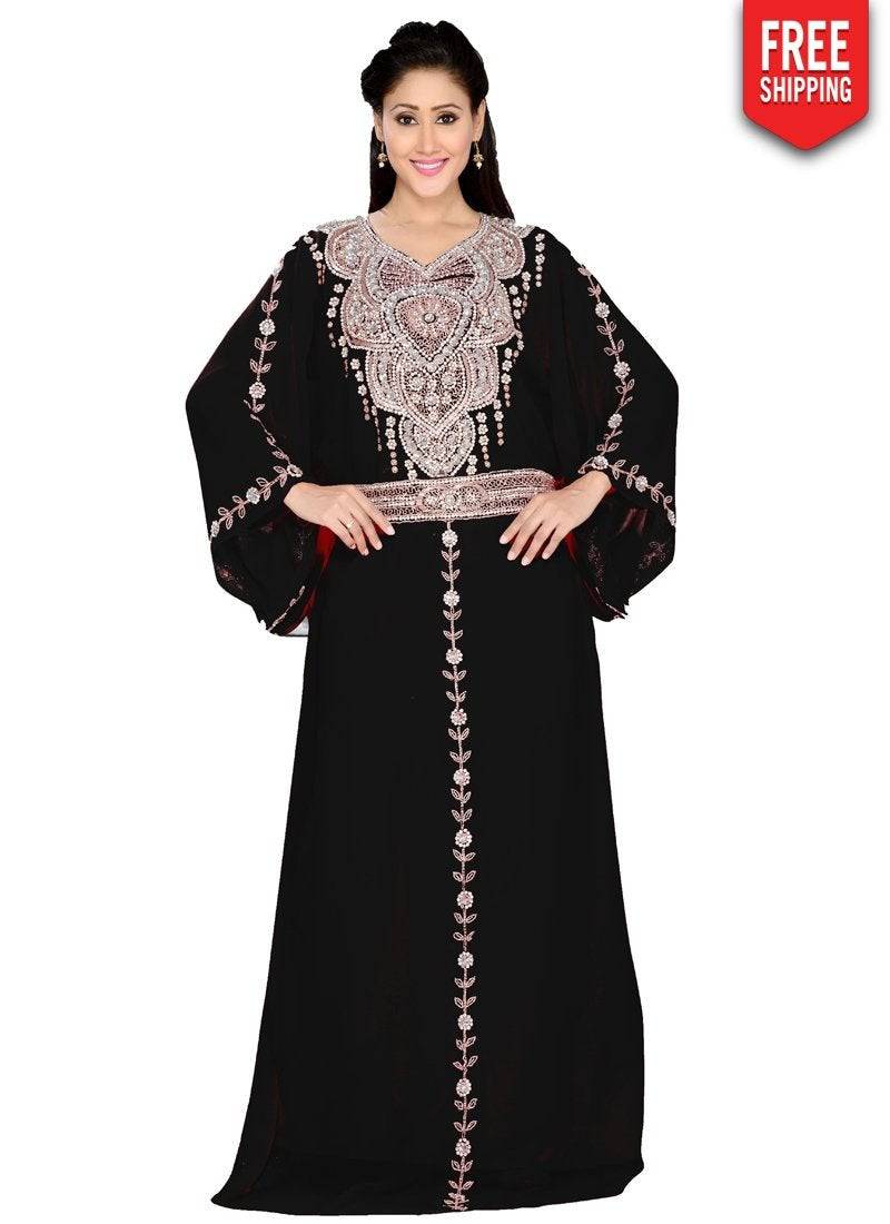 Elegant A-Line Kaftan Dress - Bright Flowy Summer Maxi Dress for Women | Beach Cover Up, Resort Wear, and Boho Chic Outfit