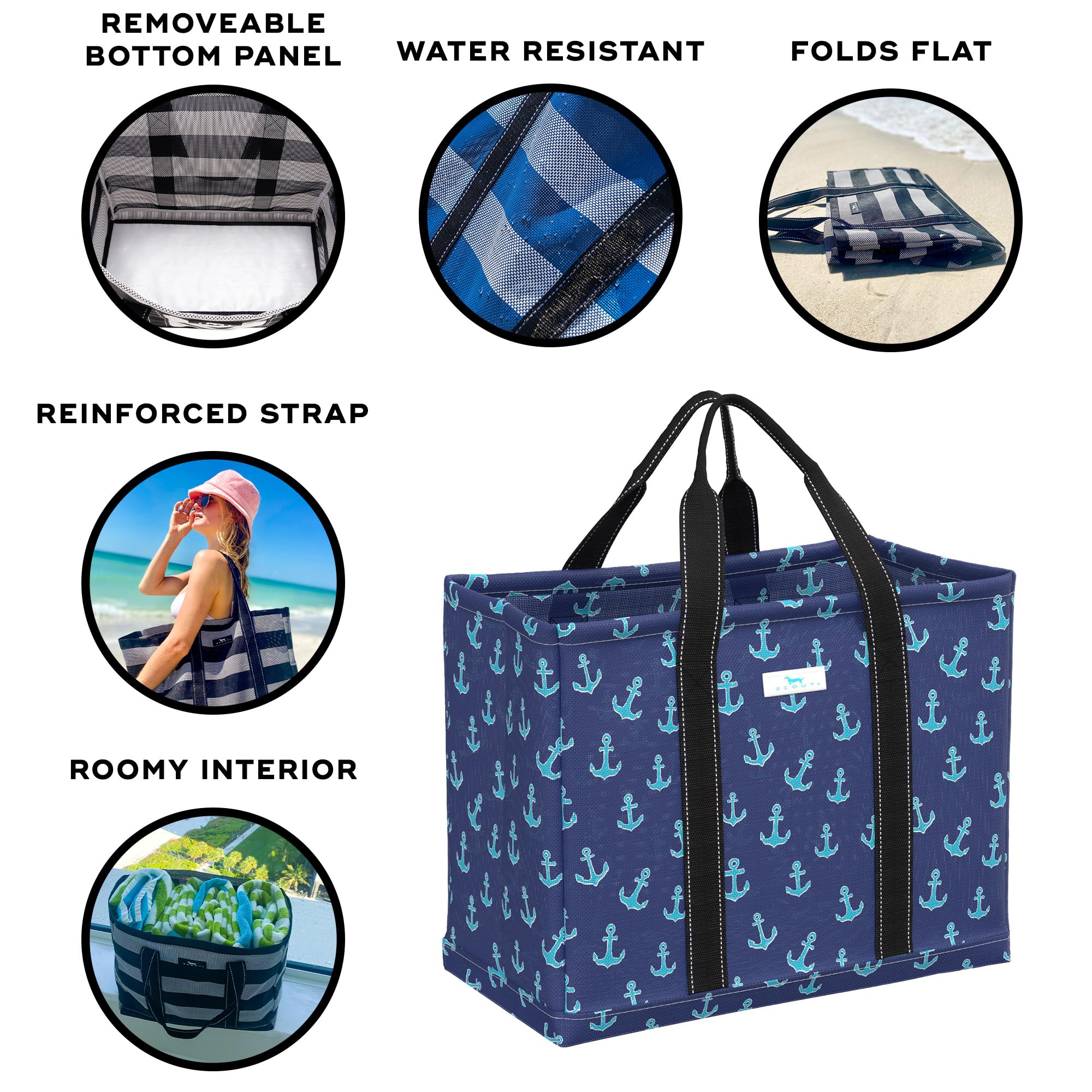 Scout Roadtripper Large Beach Tote - Sandproof Woven Bag for Women | Pool, Travel & Mom Essentials
