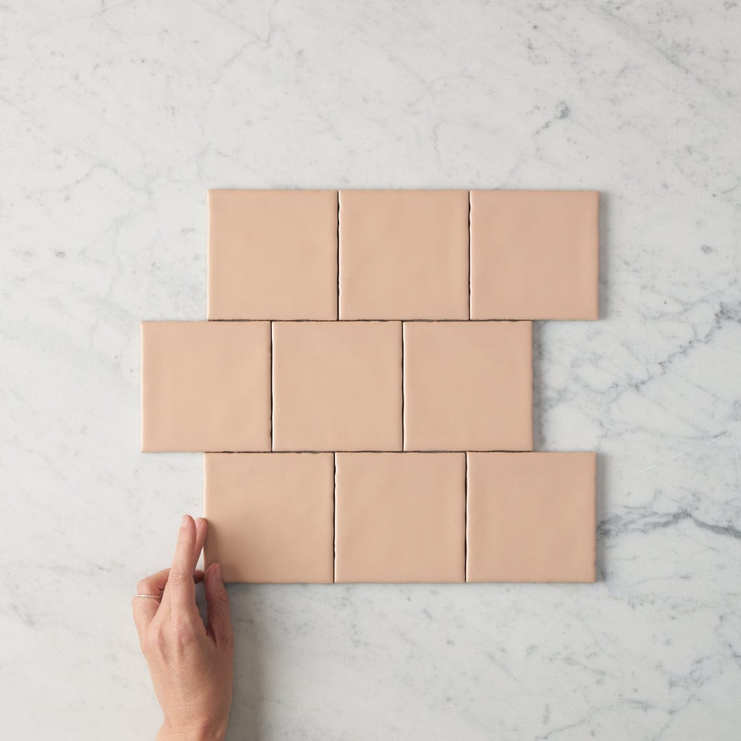 Premium Newport Matte Clay Small Square Tile - Natural Stone Look for Kitchen Backsplash, Bathroom Walls & Fireplace Accents