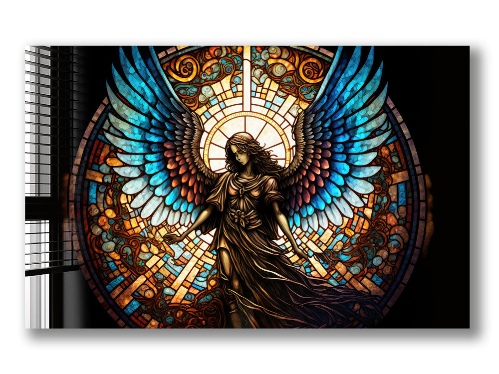 Angel Stained Glass Window Decals - Beautiful Religious Home Decor for Church, Bedroom & Nursery - Perfect for Gifts & Spiritual Spaces