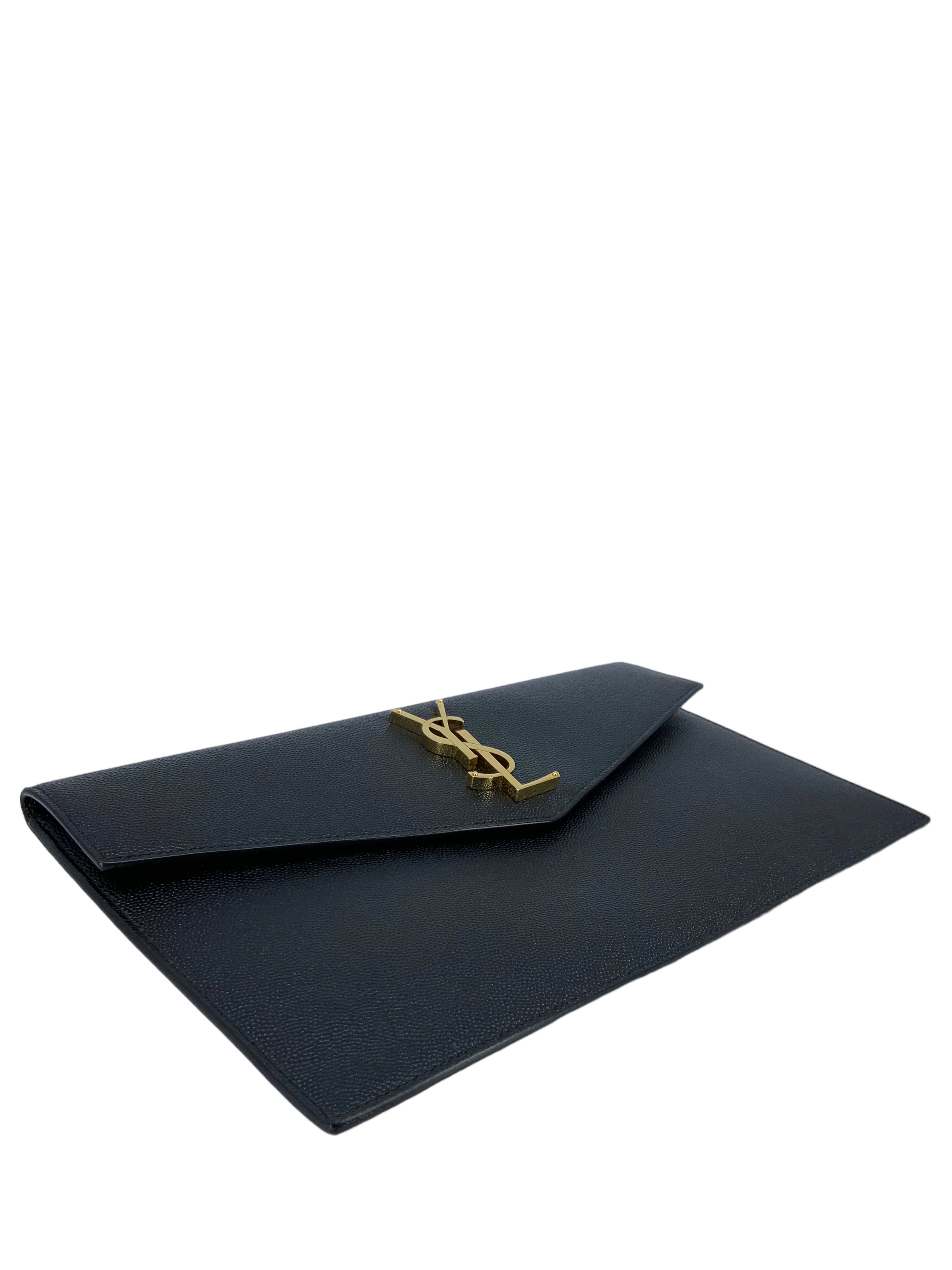 SAINT LAURENT UPTOWN POUCH CLUTCH BAG - Luxury Leather Wristlet for Women | Perfect for Evening Parties, Weddings & Special Occasions
