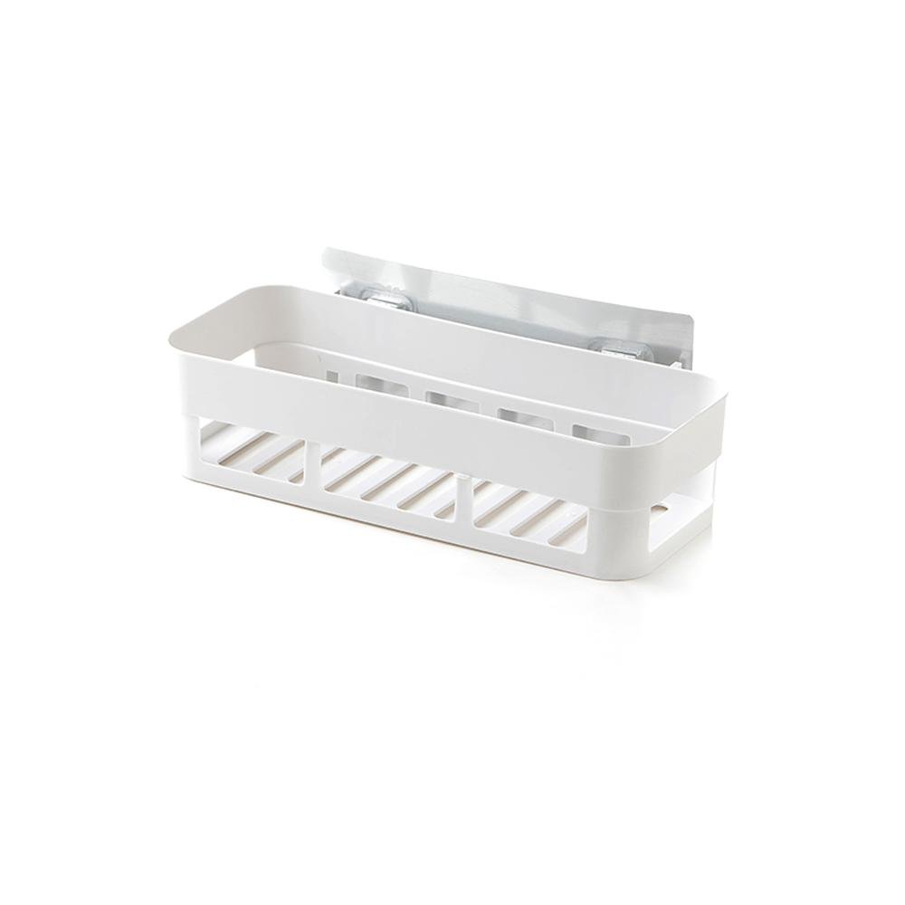 Yosoo Plastic Corner Shelf - Wall Mounted Adhesive Shower Basket Organizer for Bathroom Storage (White) | Space-Saving Solution for Small Bathrooms, Showers & Kitchen Organization
