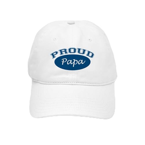 White - Proud Papa (Blue) Cap