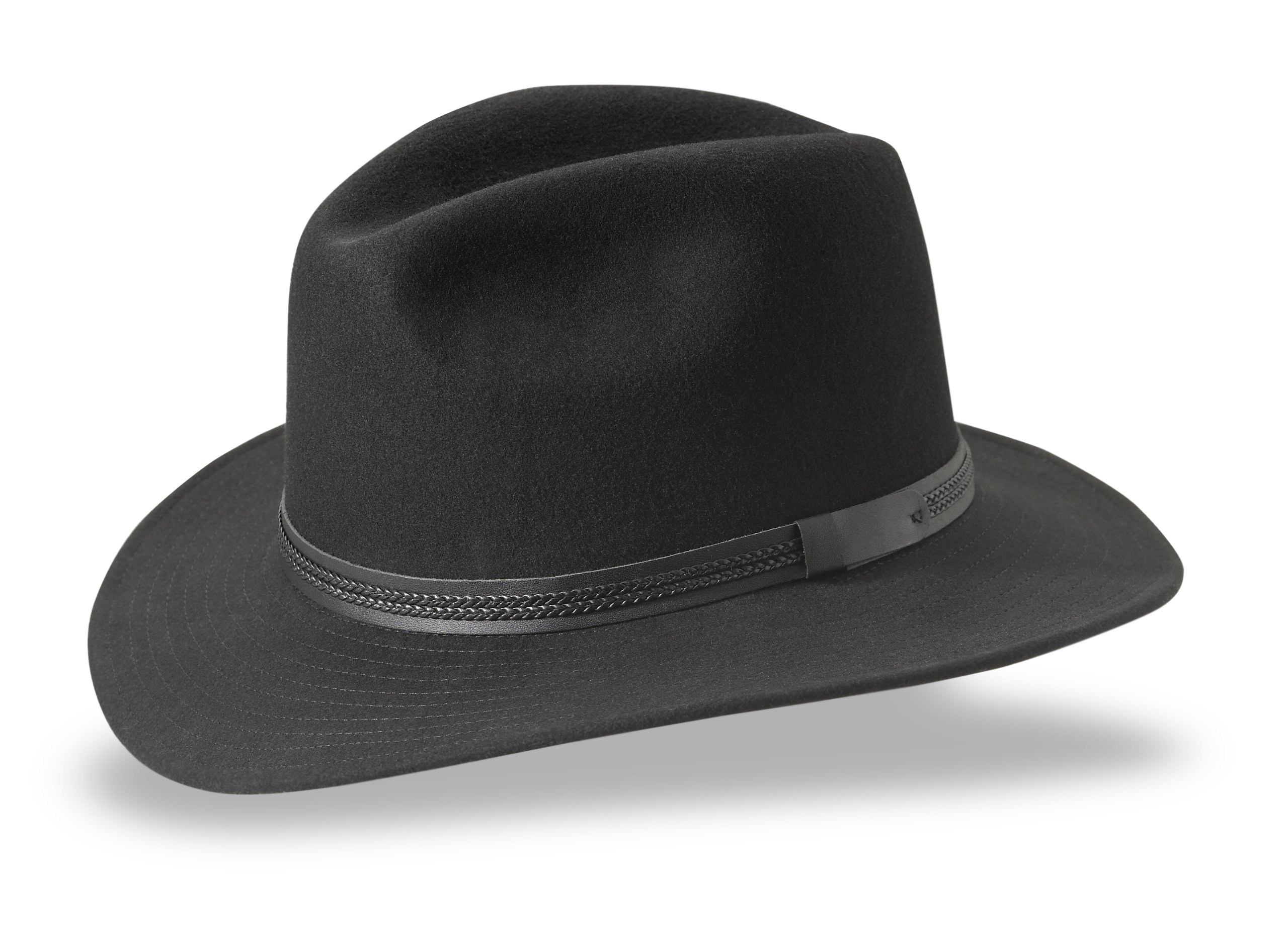 Tilley TWF1 Montana Wool Fedora Hat for Men & Women - Classic Black Wool Hat, Size 7 - Perfect for Outdoor Adventures, Travel & Fashion