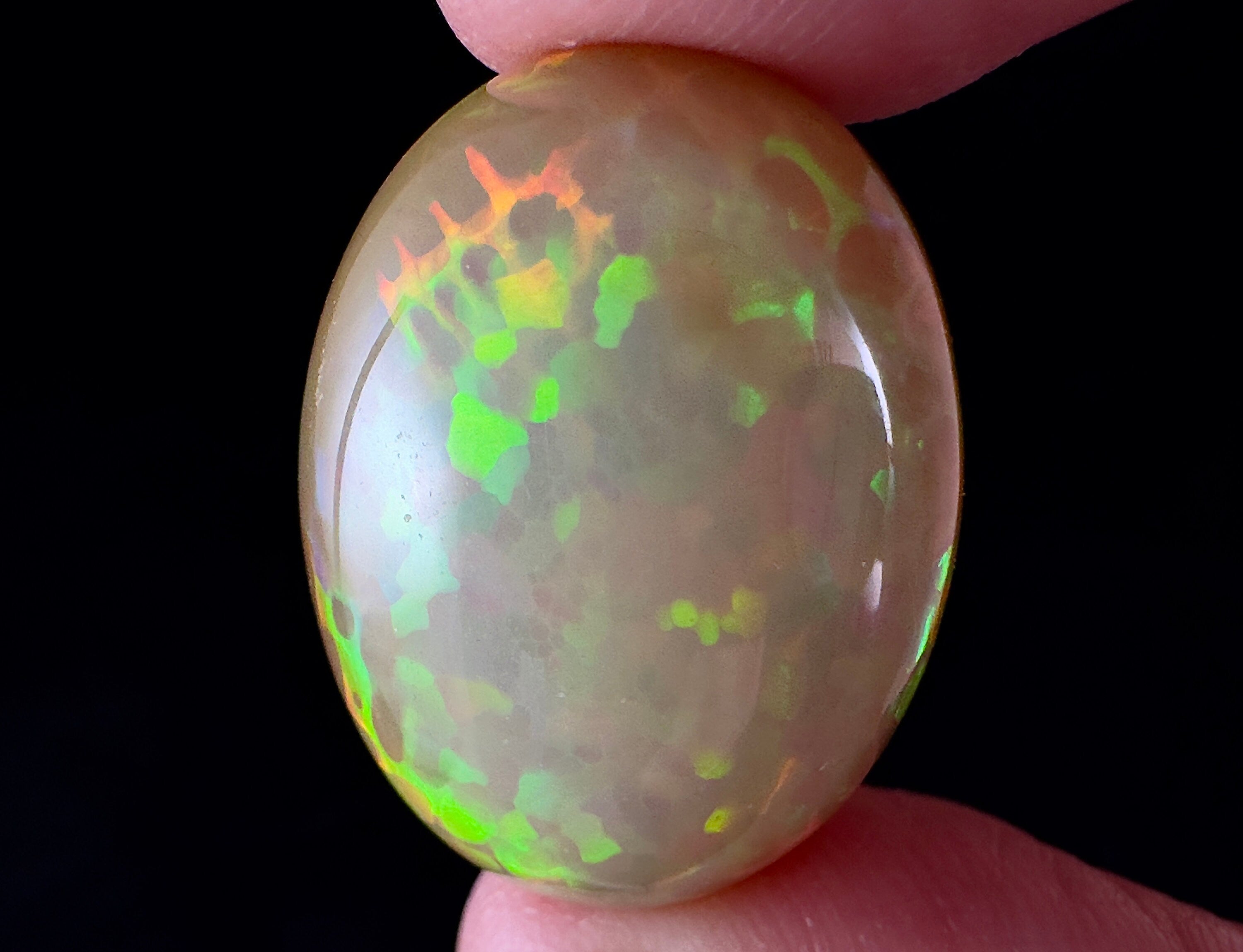 Natural Welo Opal Cabochon Oval - Premium Gemstone for Jewelry Making (54323) | Handcrafted Pendants, Rings & DIY Beading Projects