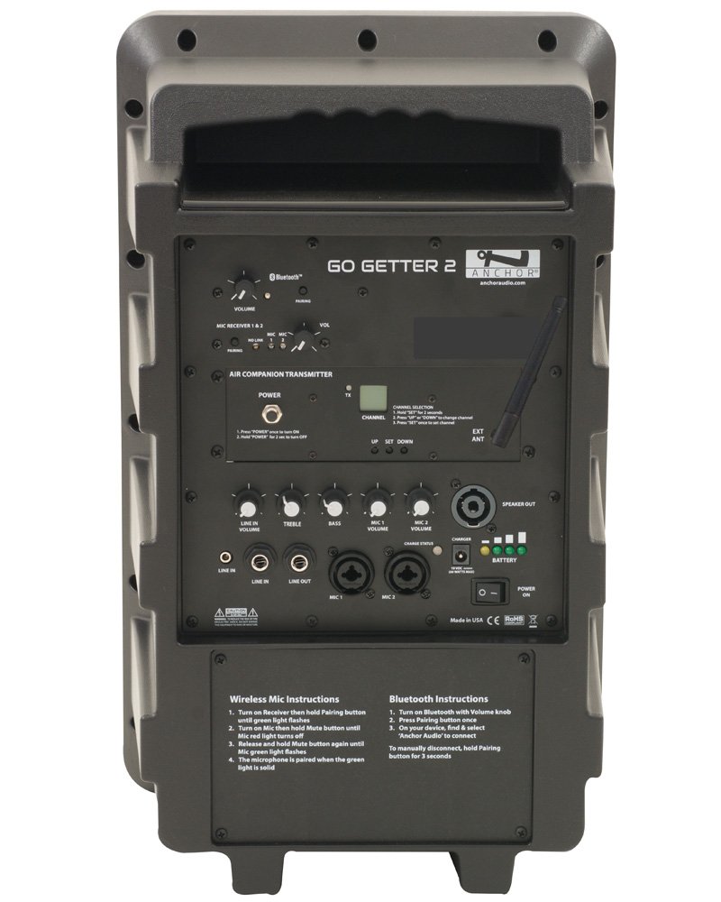Anchor Audio Go Getter Deluxe AIR Package 1 - Wireless PA System with AIR Companion Speaker & Microphone for Outdoor Events, Parties, and Live Performances