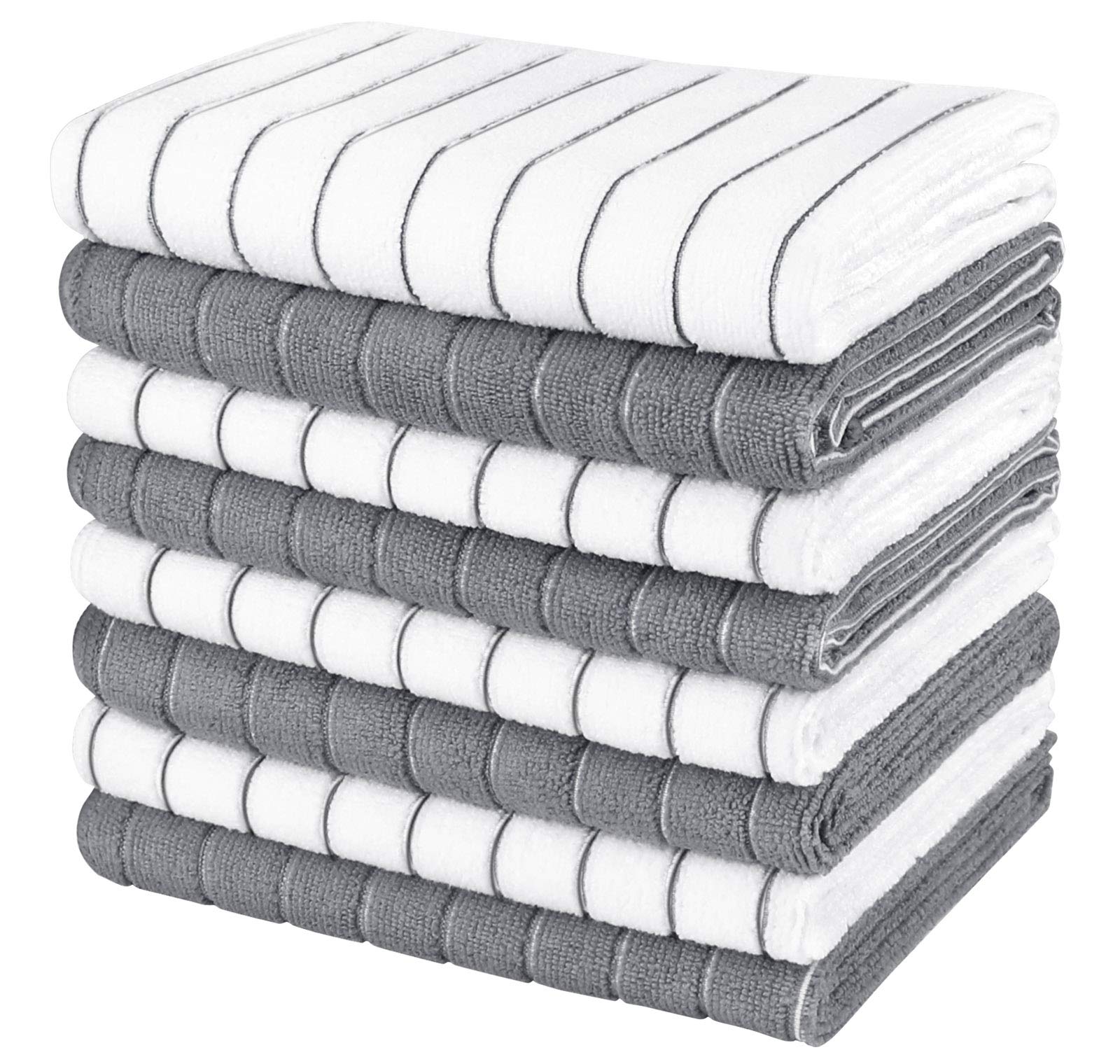 AIDEA 8-Pack Super Soft Absorbent Microfiber Kitchen Towels - 18