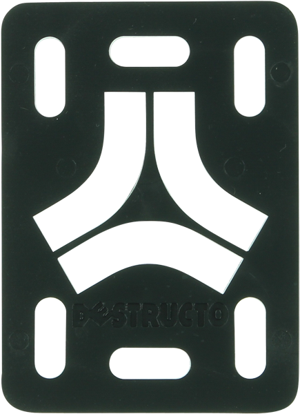 Destructo 1/8 Inch Risers Black Single Set - Perfect for Skateboard, Longboard & Scooter Wheel Alignment & Height Adjustment