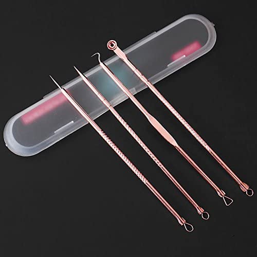 Elecsera Professional Blackhead Remover Kit - Stainless Steel Acne Needle & Whitehead Extractor Tool Set (4-Piece) for Facial Care, Pimple Popping & Skin Treatment - Perfect for Home Spa & Skincare Routine