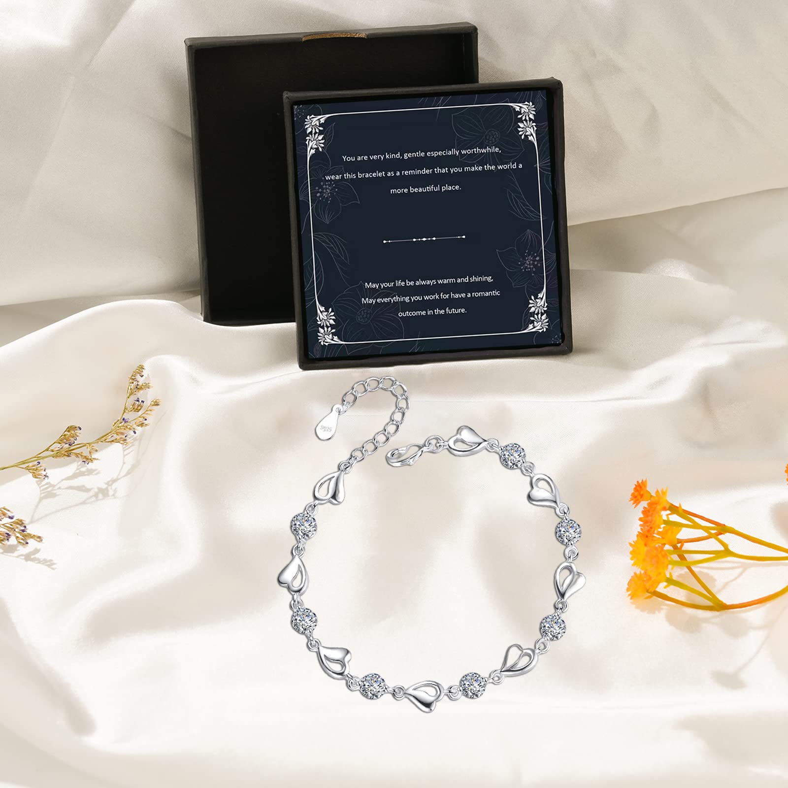 925 Sterling Silver Infinity Bracelet for Women - Elegant Friendship Jewelry, Perfect Gift for Her (Christmas, Valentine's Day, Birthday) - Ideal for Everyday Wear, Special Occasions & Gift-Giving