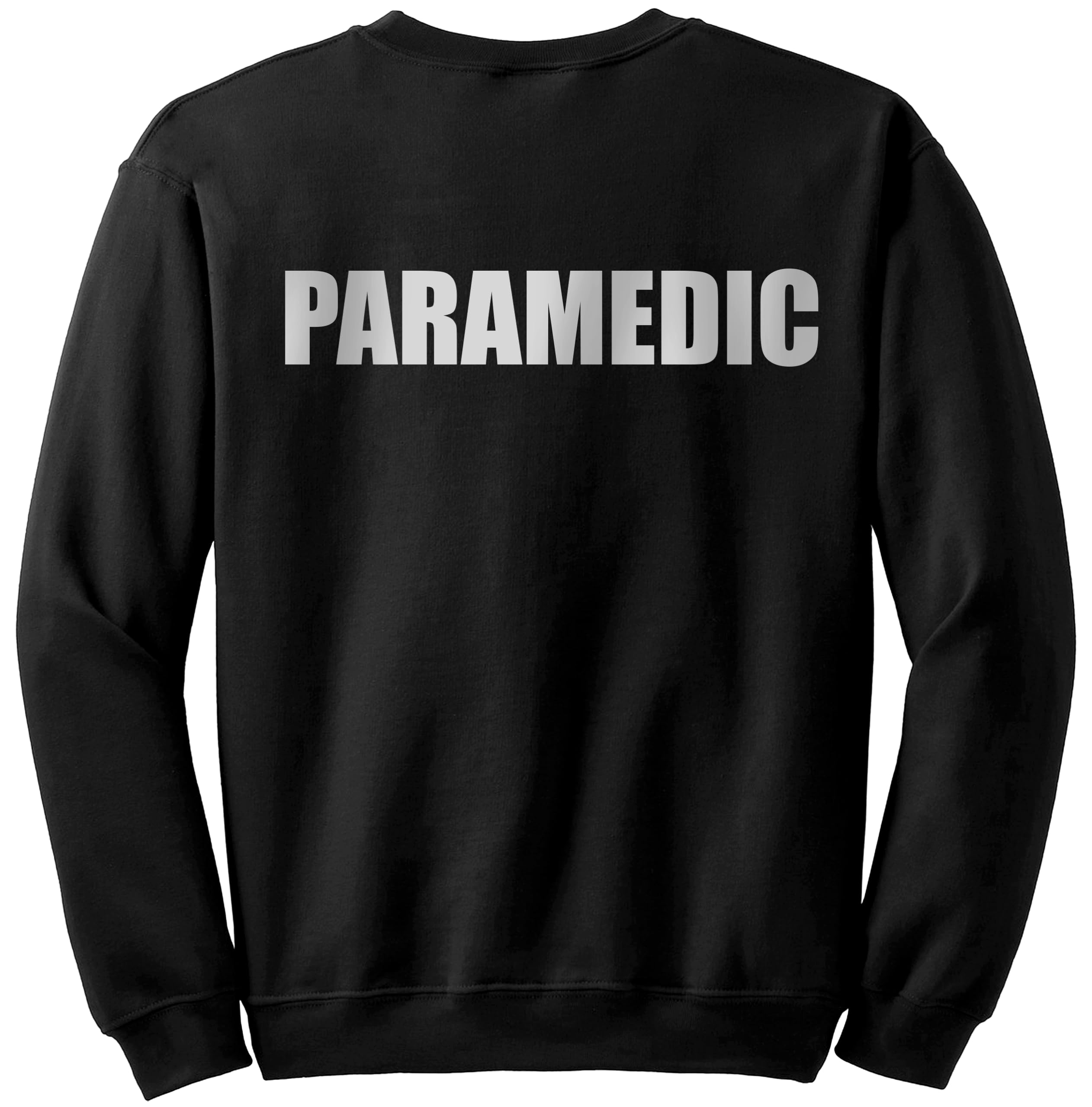 Paramedic Crewneck Sweatshirt with Reflective Strips - Front & Back Safety Design - Comfortable EMT Workwear for Emergency Responders & First Aid Scenarios