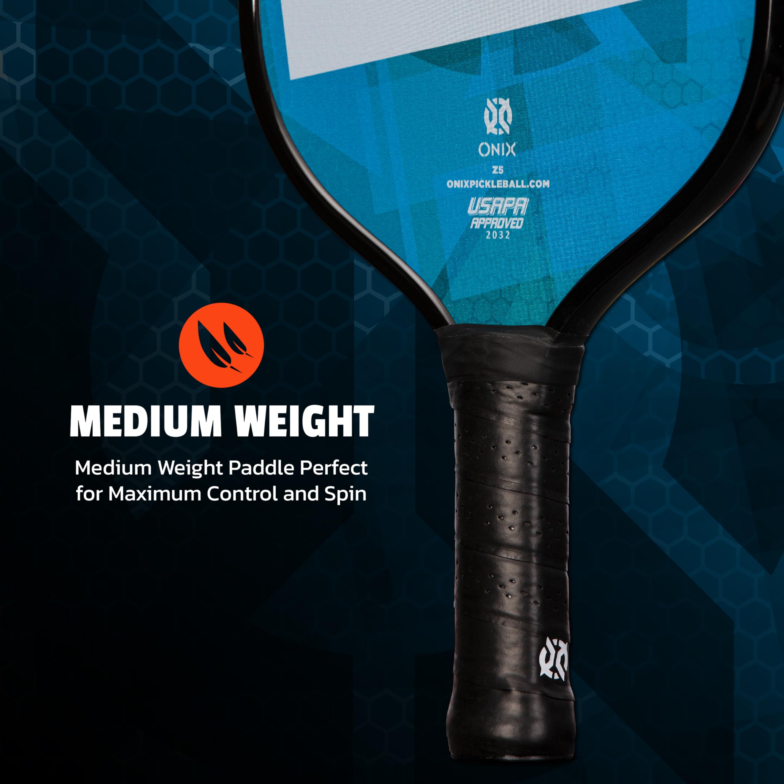 ONIX Graphite Z5 Carbon Fiber Pickleball Paddle with Cushion Comfort Grip - USAPA Approved for Tournament Play - Perfect for Indoor & Outdoor Pickleball Games
