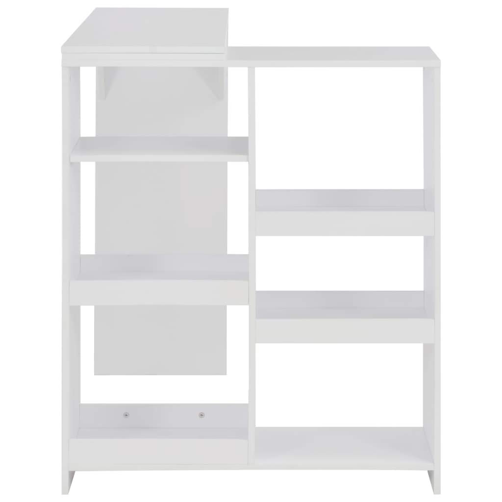 FAMIROSA L-Shaped Bar Table with Adjustable Storage Shelves - 54.33
