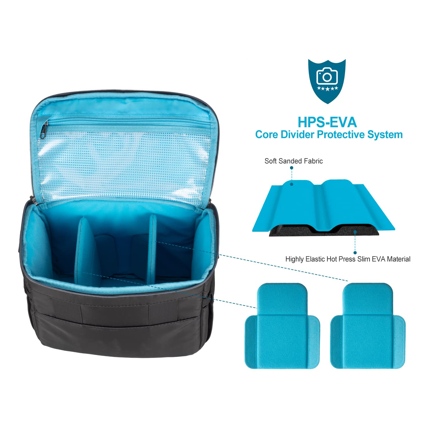 Waterproof Anti-Shock DSLR/SLR/Mirrorless Camera Shoulder Bag with Removable Padded Dividers - Compatible with Nikon, Canon, Sony - Perfect for Travel, Hiking & Photography Outdoors