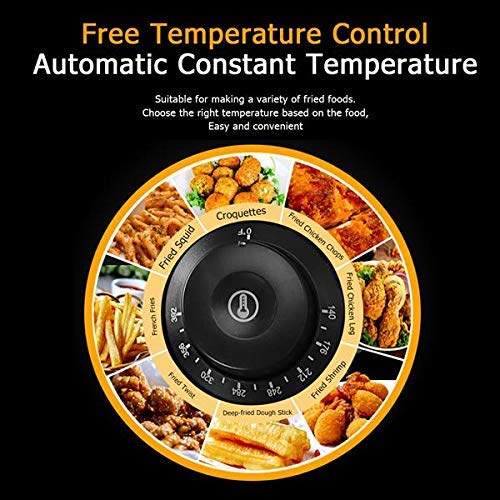 Commercial Electric Deep Fryer 2500W Stainless Steel with Basket - 6.3QT/6L Countertop Deep Fryer for French Fries, Chicken Wings & More - Perfect for Restaurants, Home Kitchens & Fast Food Shops (US Plug, Silver, In Stock)