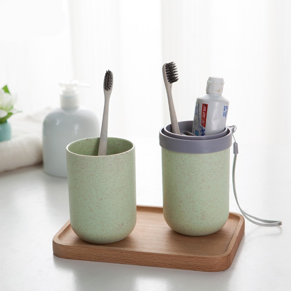 Portable Travel Toothbrush Holder with Wash Cup - Compact & Hygienic Storage Case for Toothbrush & Toothpaste - Perfect for Camping, Gym, Business Trips & Daily Use