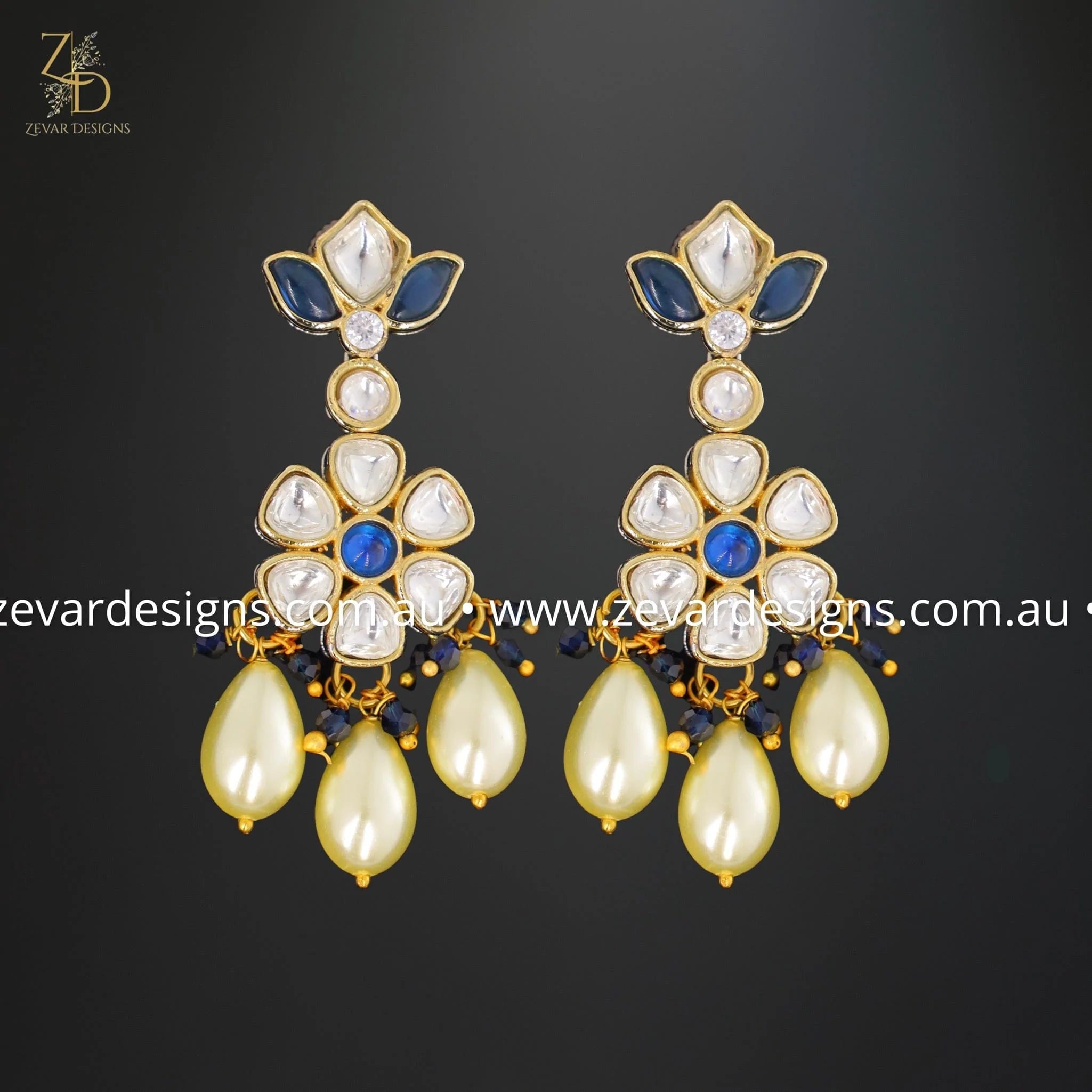 Elegant Kundan Choker Set in Royal Blue - Perfect for Weddings, Parties & Festive Occasions