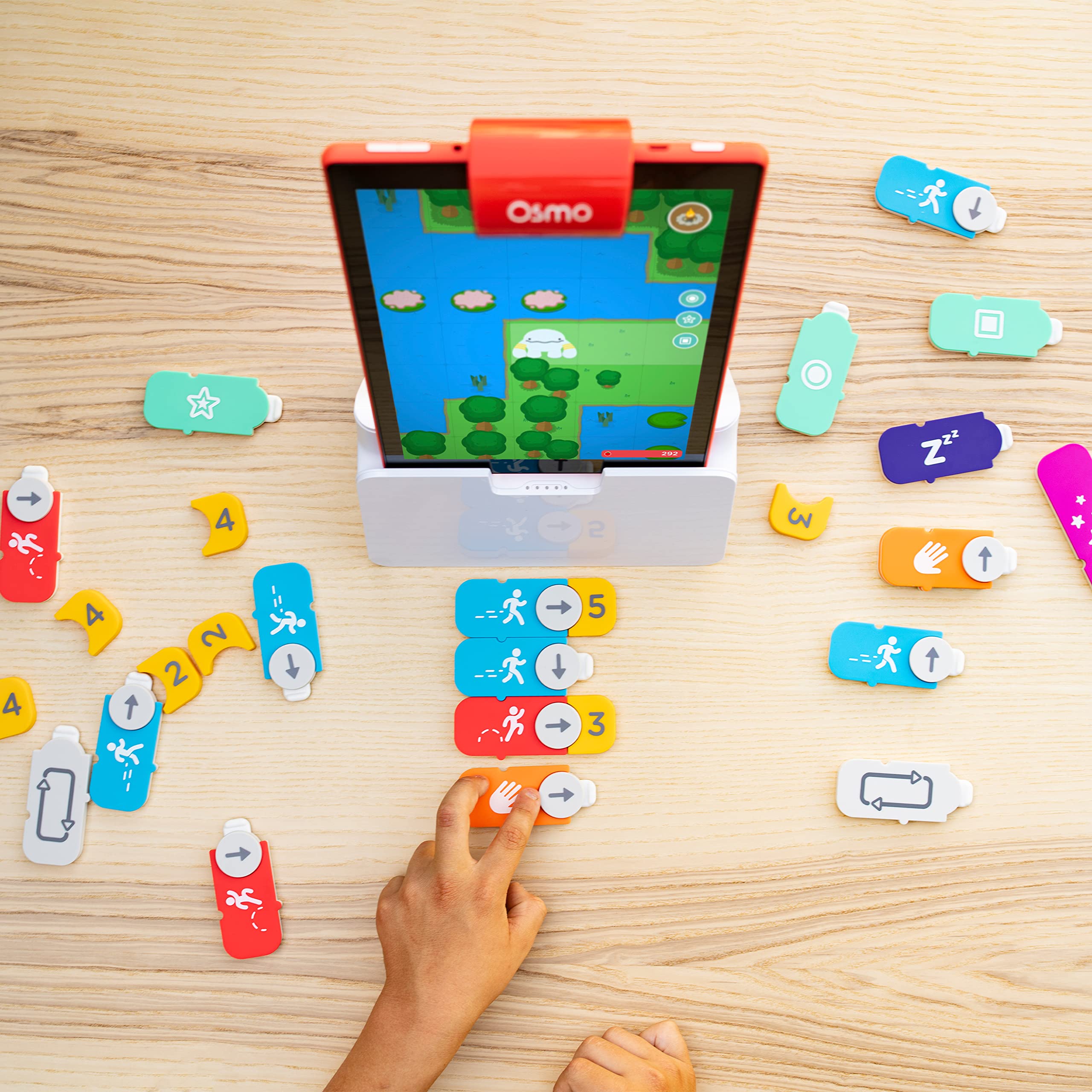 Osmo-Coding Starter Kit for Fire Tablet - 3 Educational STEM Learning Games for Kids Ages 5-10 | Learn Coding Basics, Solve Puzzles | Perfect Gift for Boys & Girls (Includes Fire Tablet Base) - Amazon Exclusive | Great for Homeschooling & Classroom Coding Activities