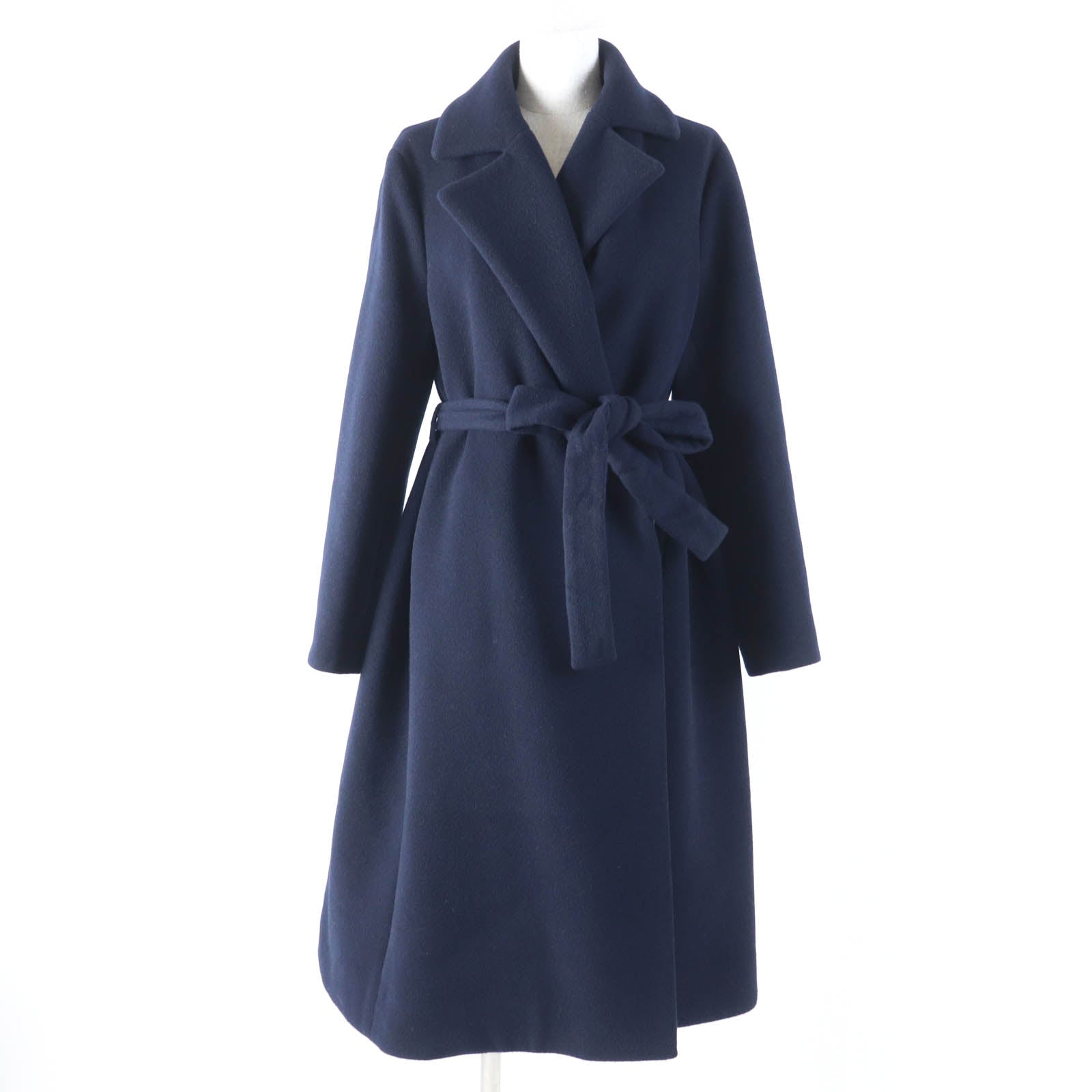 45R 45rpm Women's Wool Nylon Long Gown Coat - Elegant Winter Outerwear for Formal Occasions & Evening Events