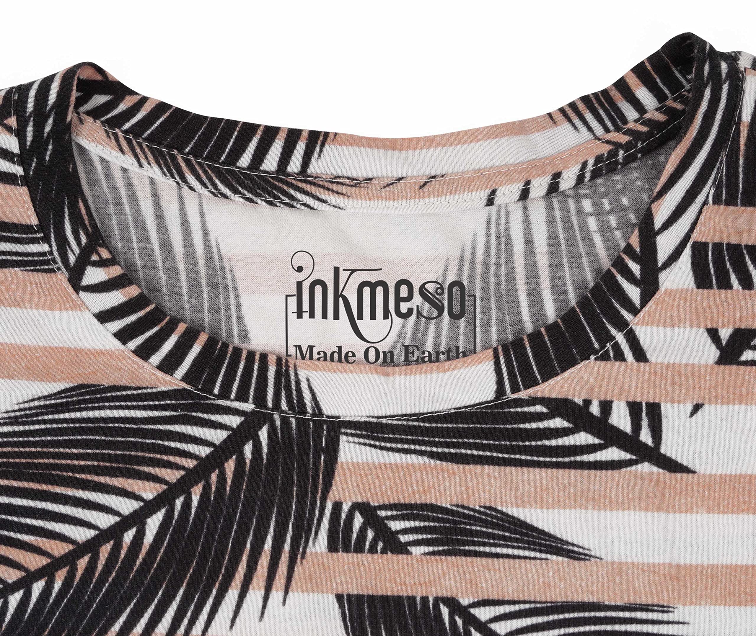 Inkmeso Men's Half Sleeve T-Shirt - Loose Fit Casual Printed Tee for Summer, Beach & Holiday Wear - Breathable Cotton Shirt for Outdoor Activities, Travel & Street Style Fashion