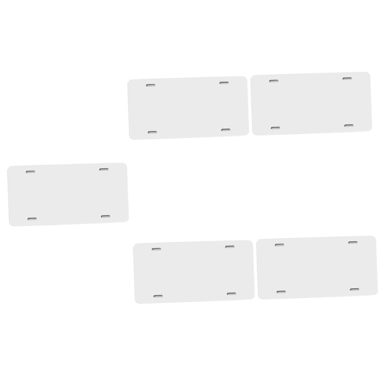 5-Pack DIY Metal Blank License Plates for Cars - White - Customizable Car Accessories for Personalization & Decoration - Perfect for Car Shows, Gifts & DIY Projects