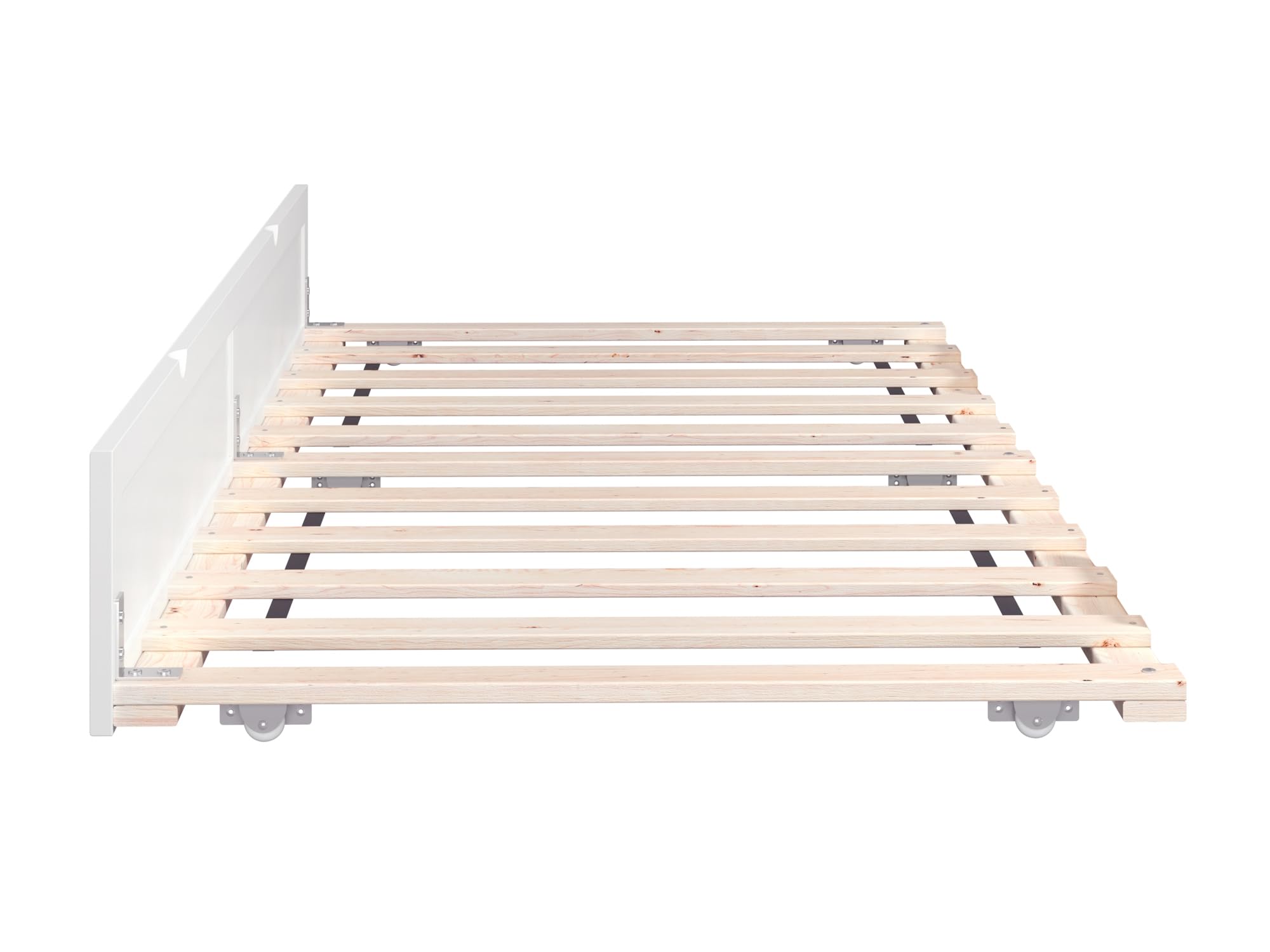 AFI White Twin Trundle Bed with Storage - Space-Saving Guest Bed & Kids Room Solution for Small Apartments
