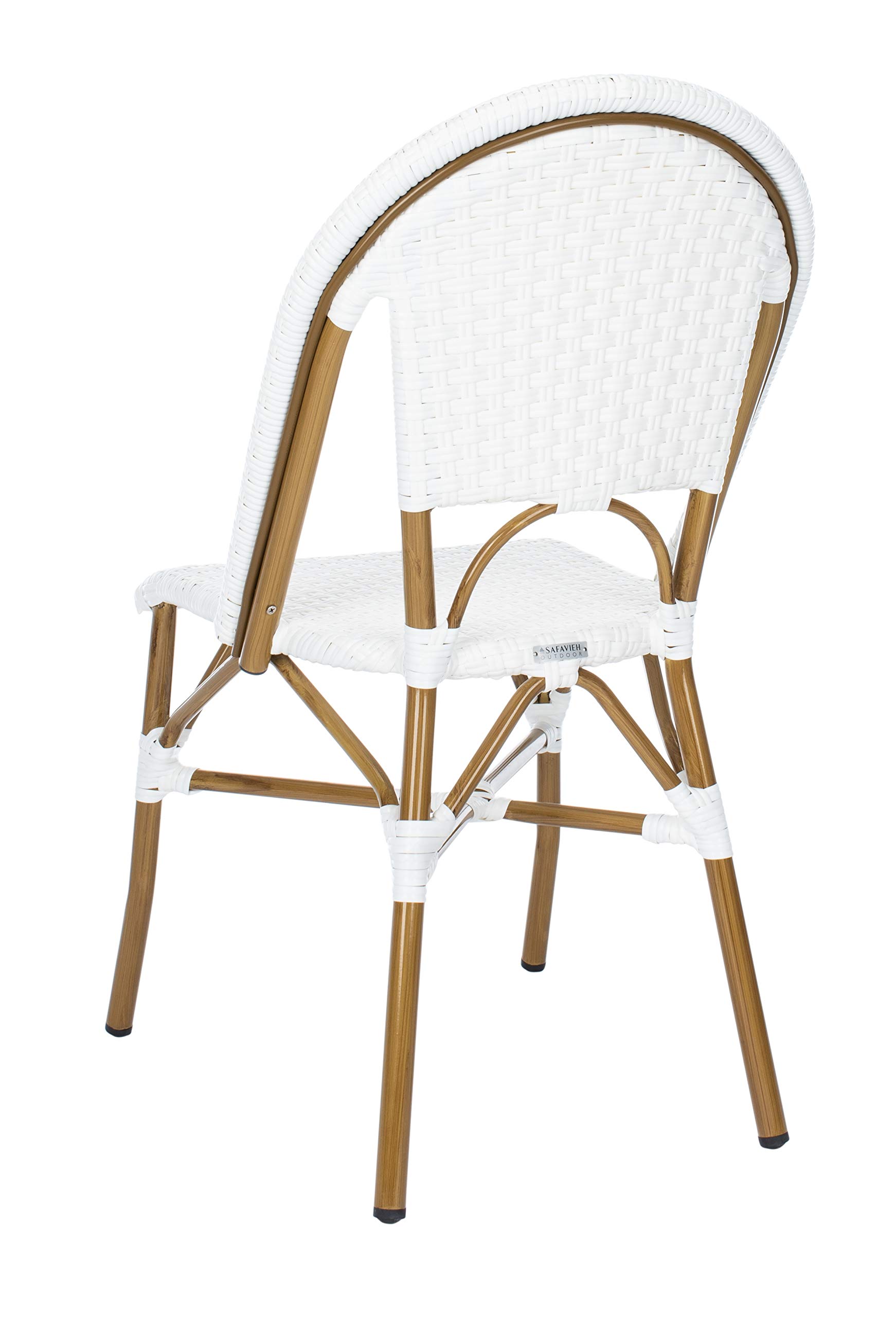 Safavieh Hooper Indoor-Outdoor Stacking Side Chairs Set of 2 - Black & White - Perfect for Patio, Garden, Dining Room & Small Space Decor