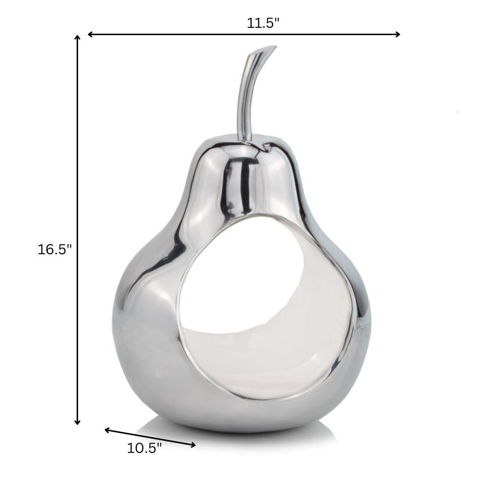 Modern White Pear Decorative Bowl - 11.5