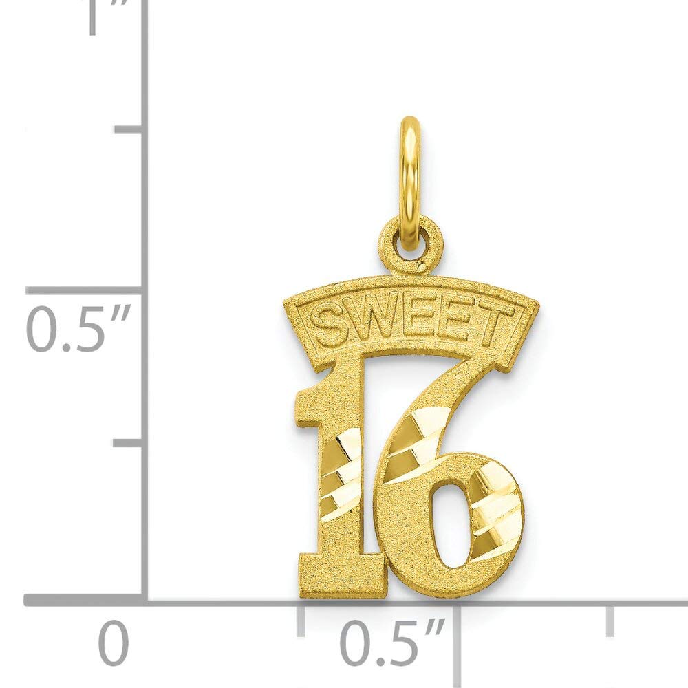 10K Gold Sweet 16 Birthday Charm - Elegant 16th Birthday Gift for Girls - Perfect for Sweet 16 Parties, Birthday Jewelry & Special Occasions